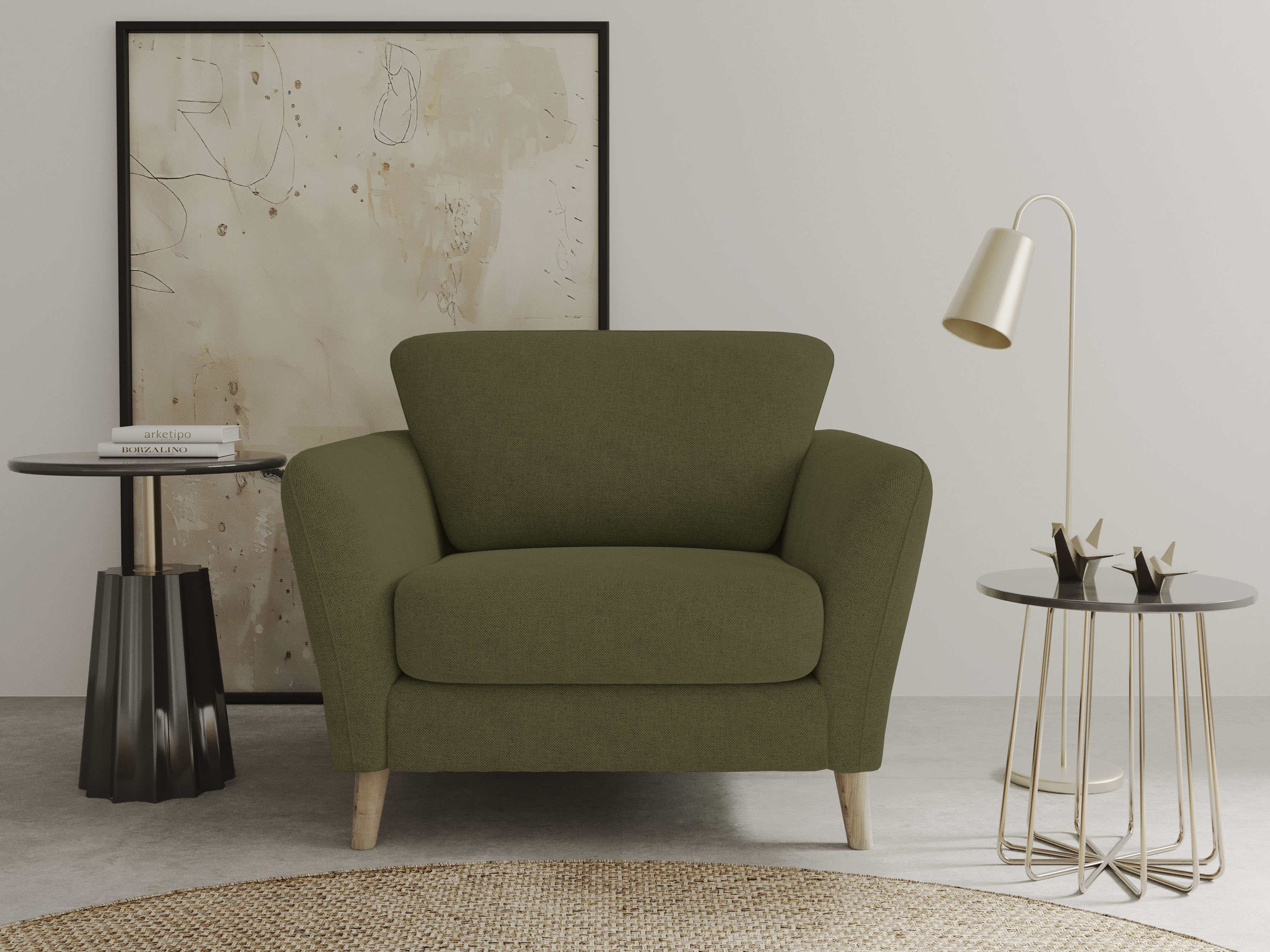 OTTO home Sessel "MARSEILLE" mit Massivholzbeinen aus Eiche, verschiedene Bezüge und Farbvarianten