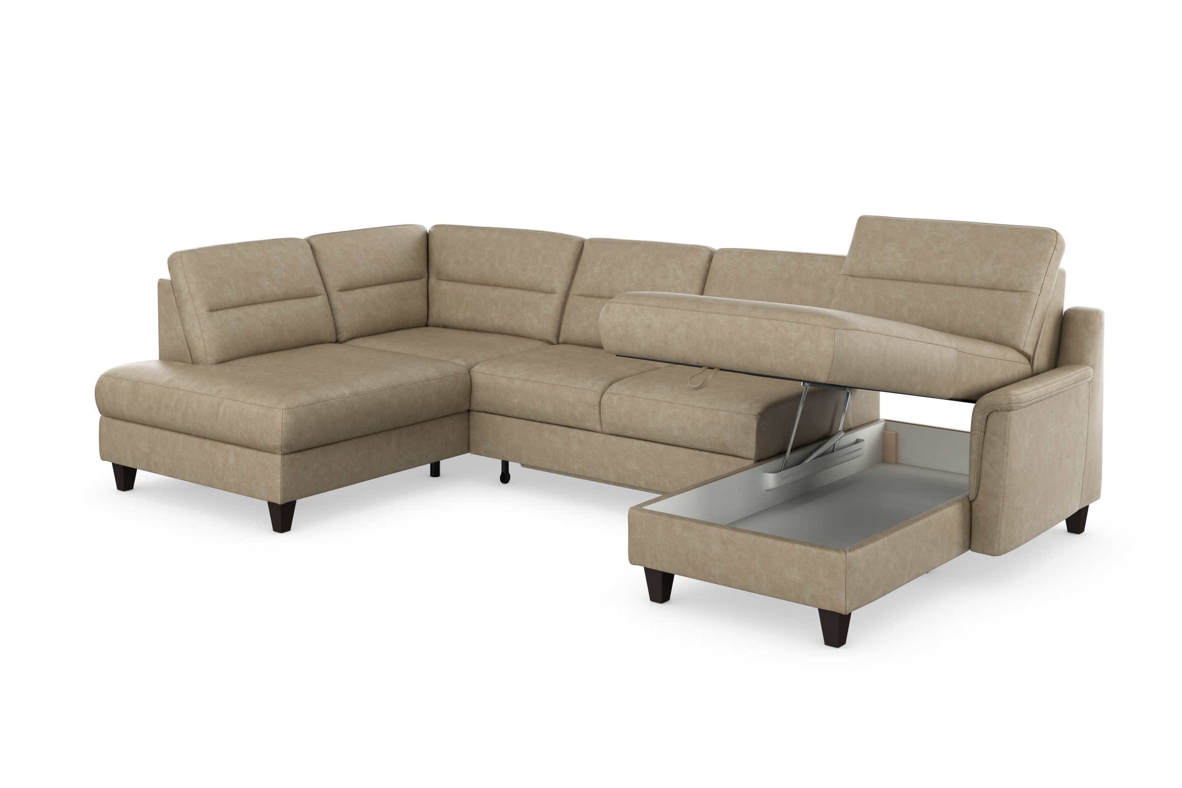 sit&more Wohnlandschaft »Farö U-Form«, inklusive Federkern, wahlweise mit Bettfunktion und Bettkasten