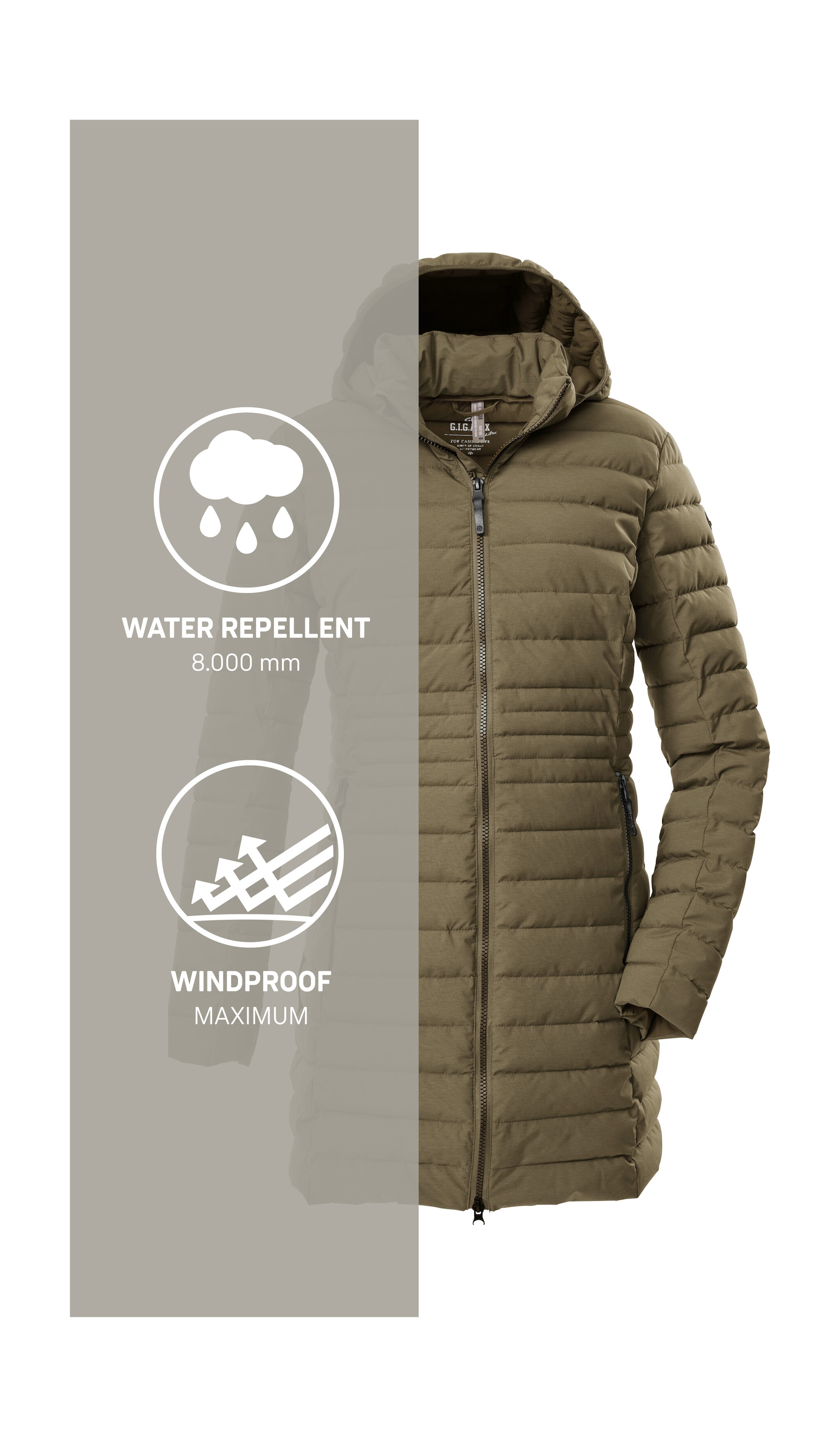 G.I.G.A. DX by killtec Steppmantel »GW 77 WMN QLTD PRK« Damen Funktionsparka: wasserabweisend, winddicht, atmungsaktiv