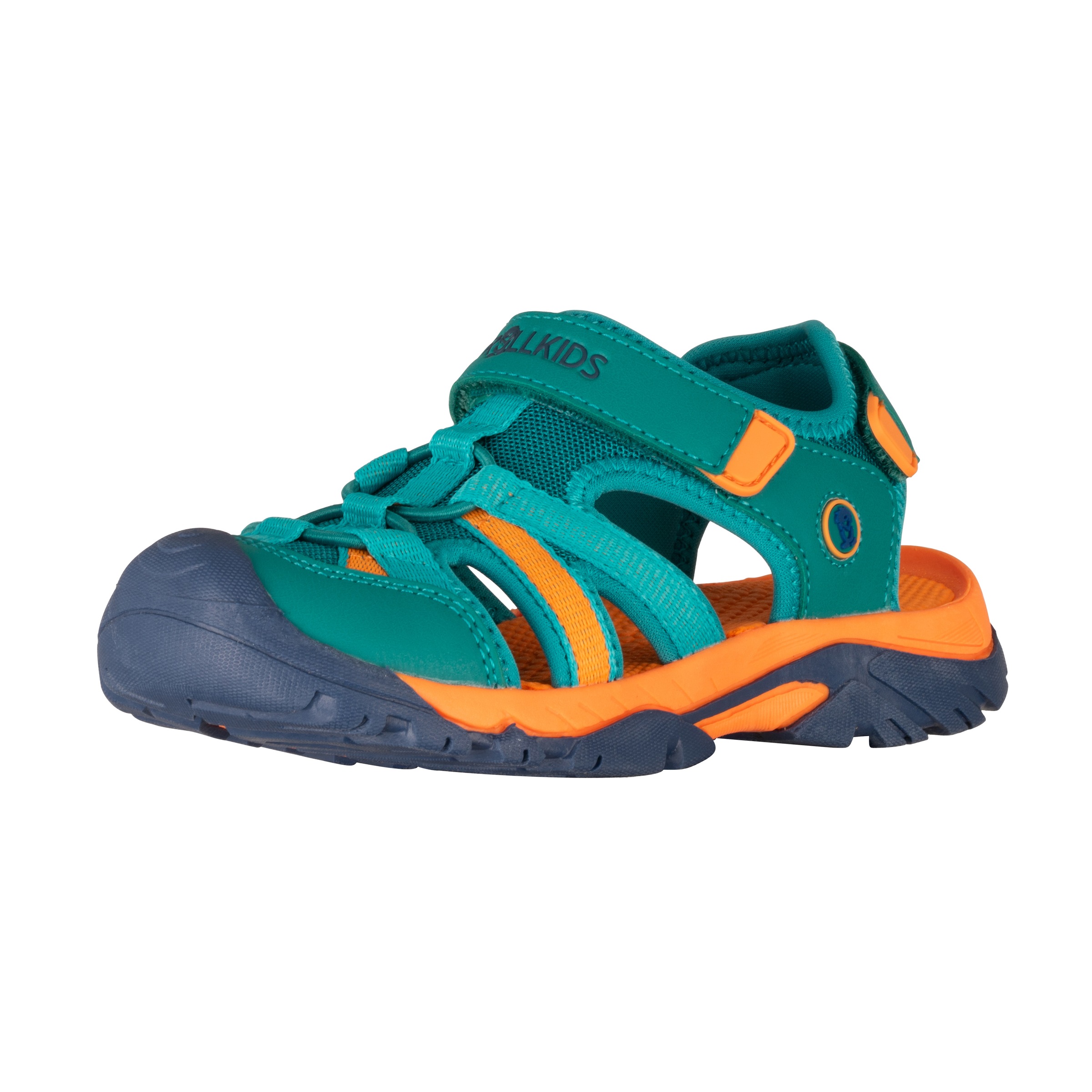 Sandale TROLLKIDS "KIDS STAVANGER SANDAL XT", Mädchen, Gr. 32, sea grün, sahara sunset, madeira blau, Synthetik, Schuhe Sandale