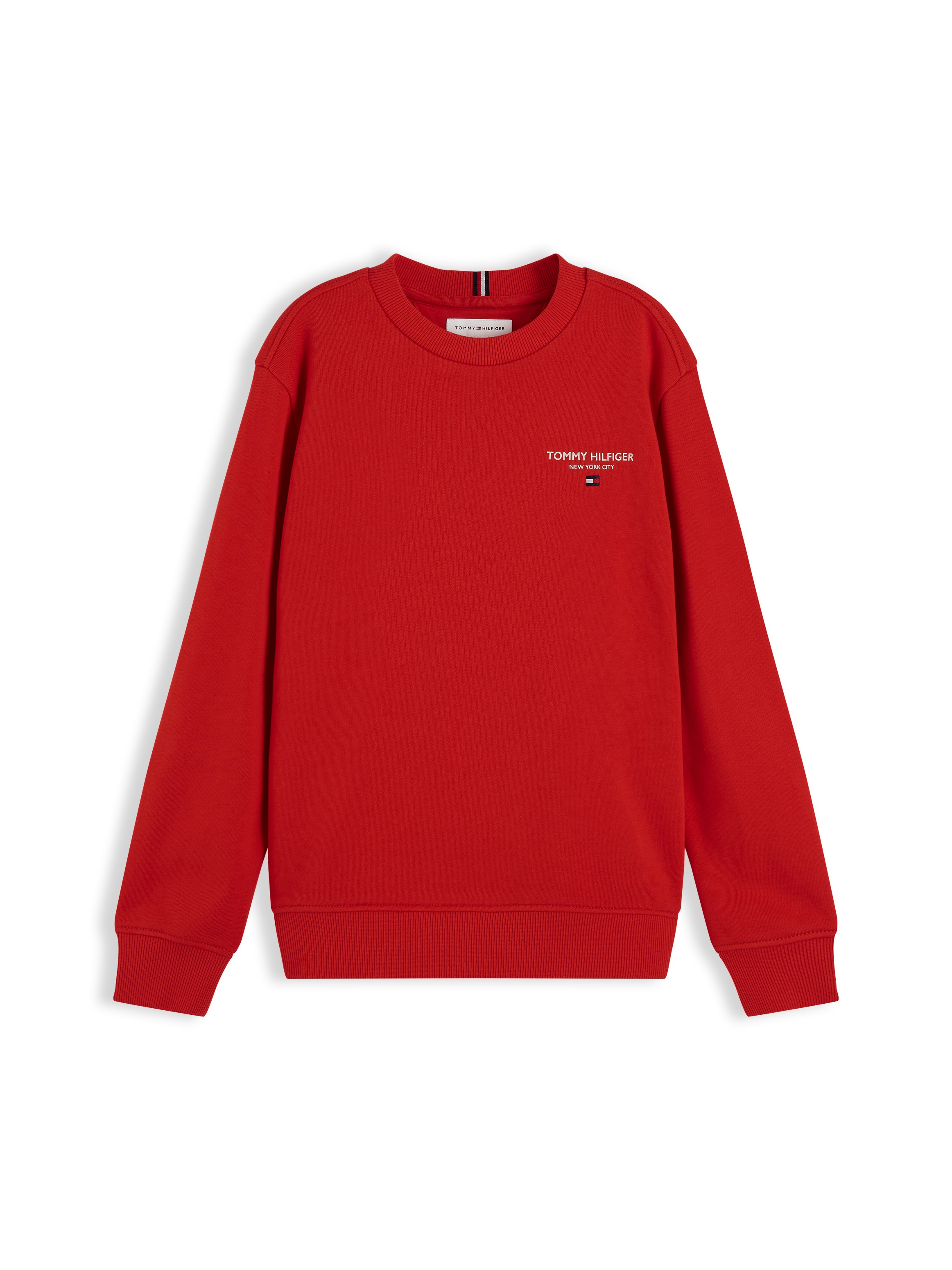 Tommy Hilfiger Sweatshirt »ESSENTIAL LOGO SWEATSHIRT«, Rundhalsausschnitt, Regular Fit, Logoschriftzug, Kinder bis 16 Jahre
