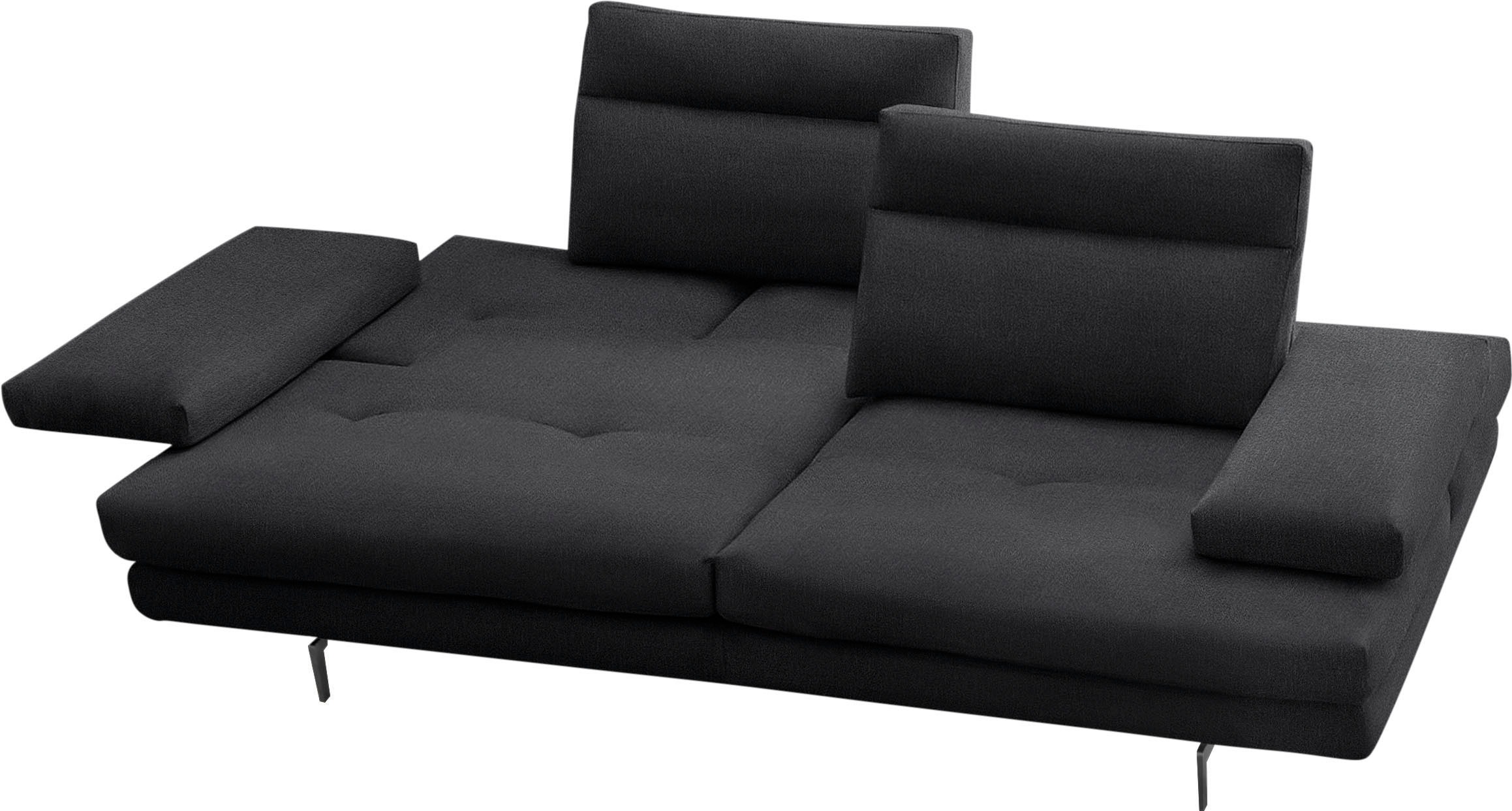 CALIA ITALIA 3,5-Sitzer »Toby Wing, italienisches Designsofa, super bequem, Megasofa«, inkl. Sitztiefenverstellung und Armteilfunktion, Füße in Schwarz matt