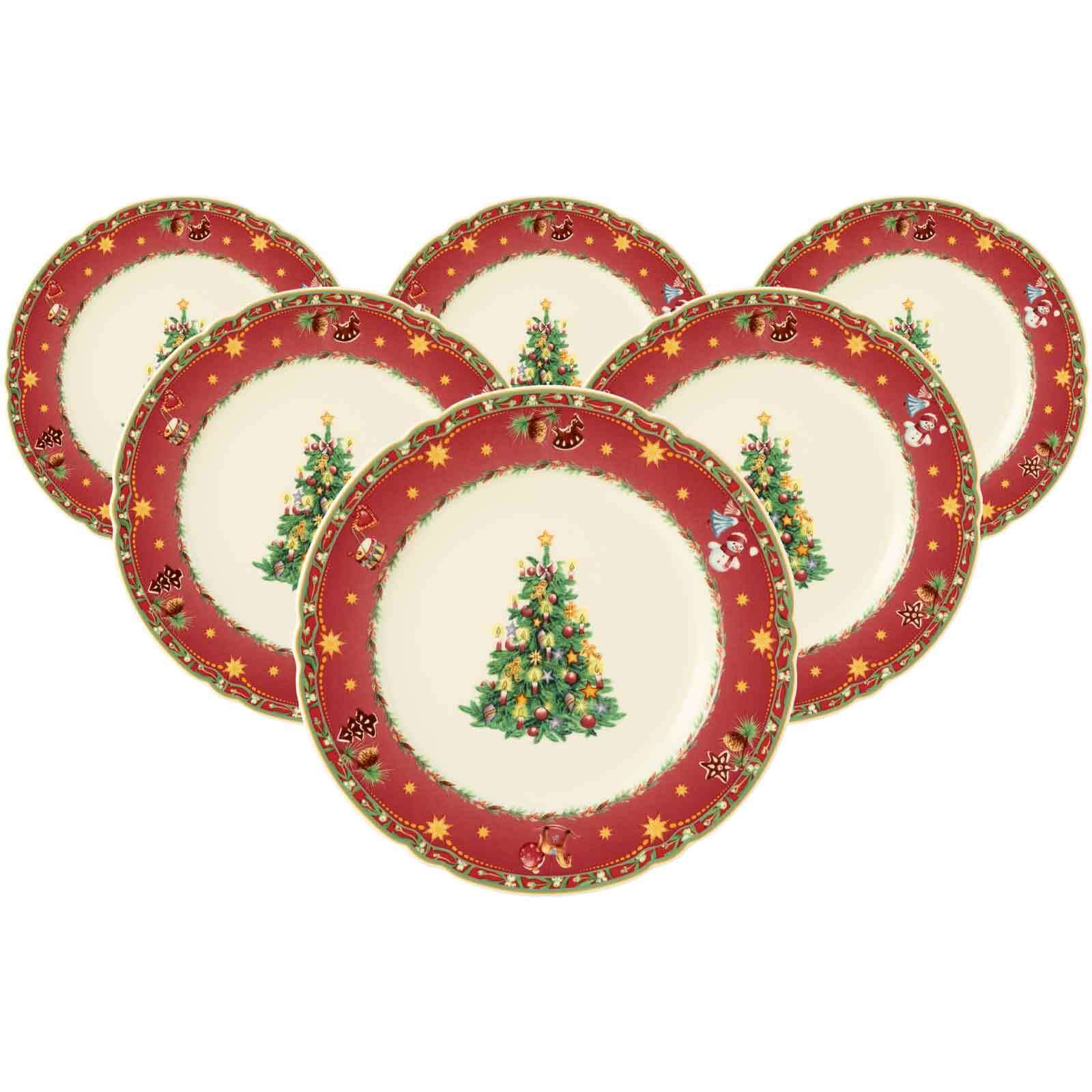 Speiseteller SELTMANN WEIDEN "Speiseteller Marieluise Weihnachtsnostalgie ø 25 cm 6er Set creme", beige (creme), L:25,3cm, Speiseteller, Speiseteller