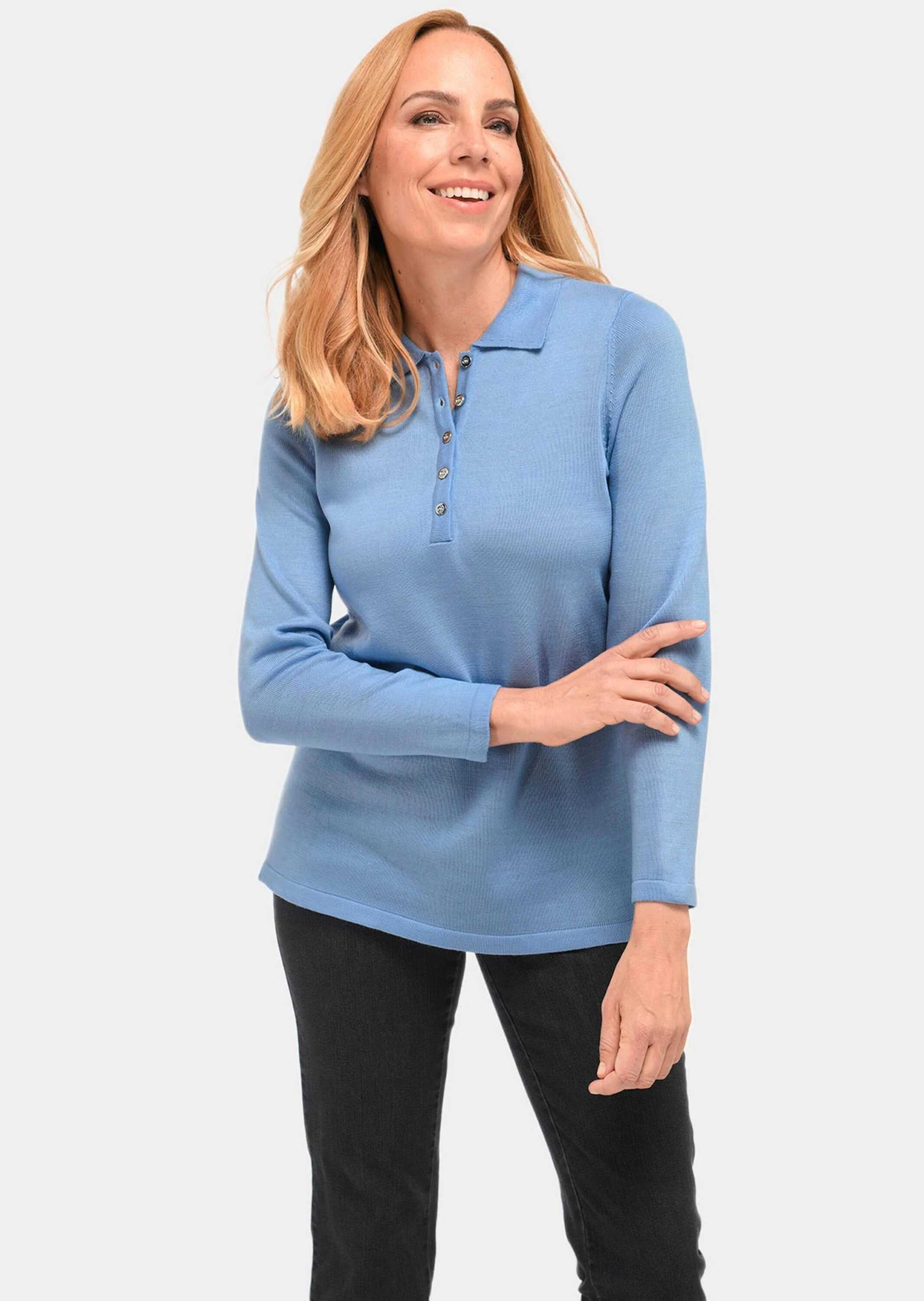 GOLDNER Strickpullover "Kurzgröße Pullover mit Polokragen" Vielseitig kombi günstig online kaufen