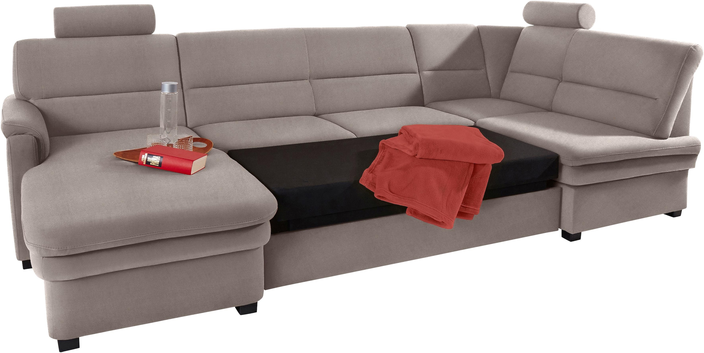 sit&more Wohnlandschaft »Pisa U-Form«, mit Federkern, wahlweise mit Bettfunktion