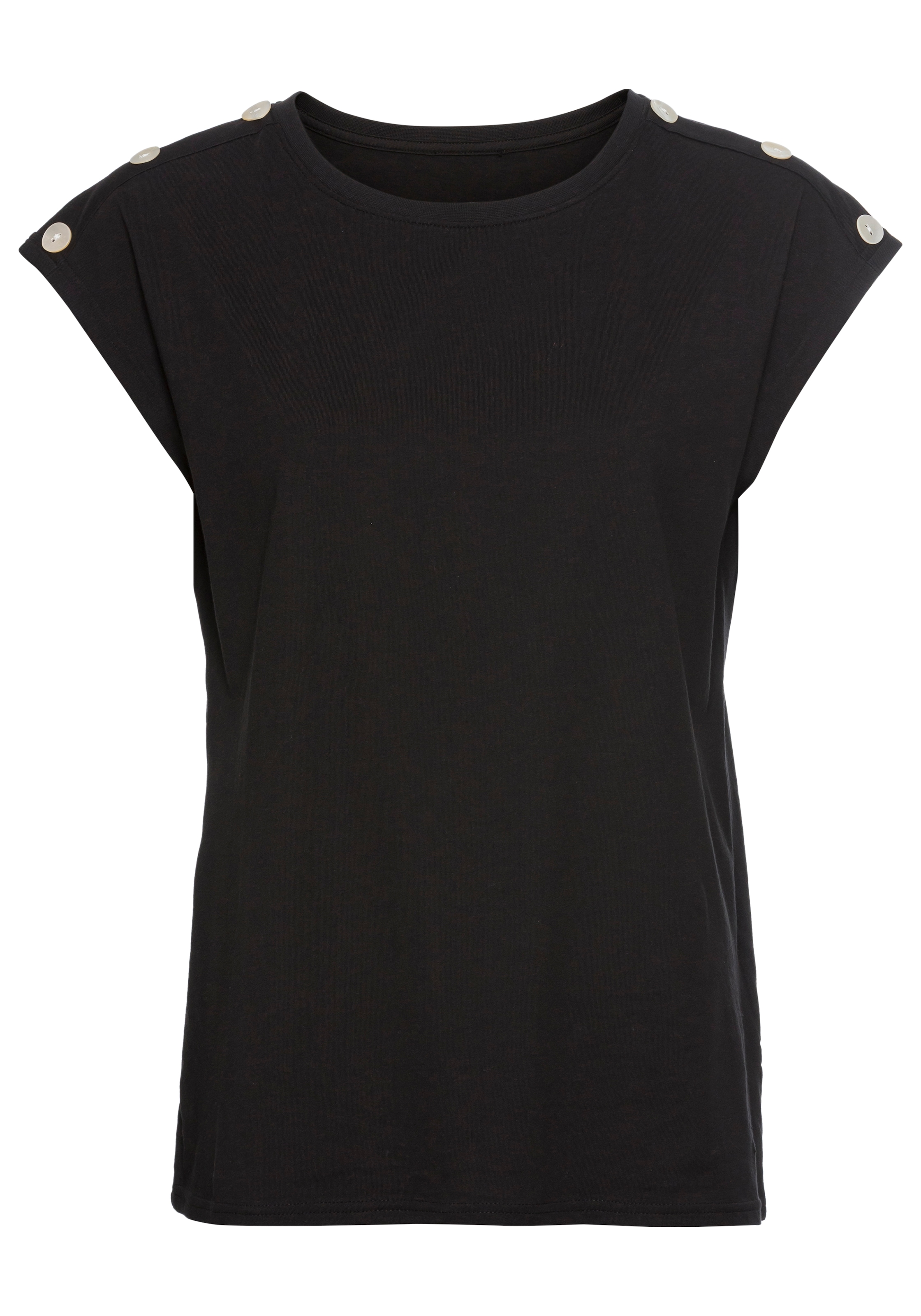 Laura Scott T-Shirt, mit Zierknöpfen