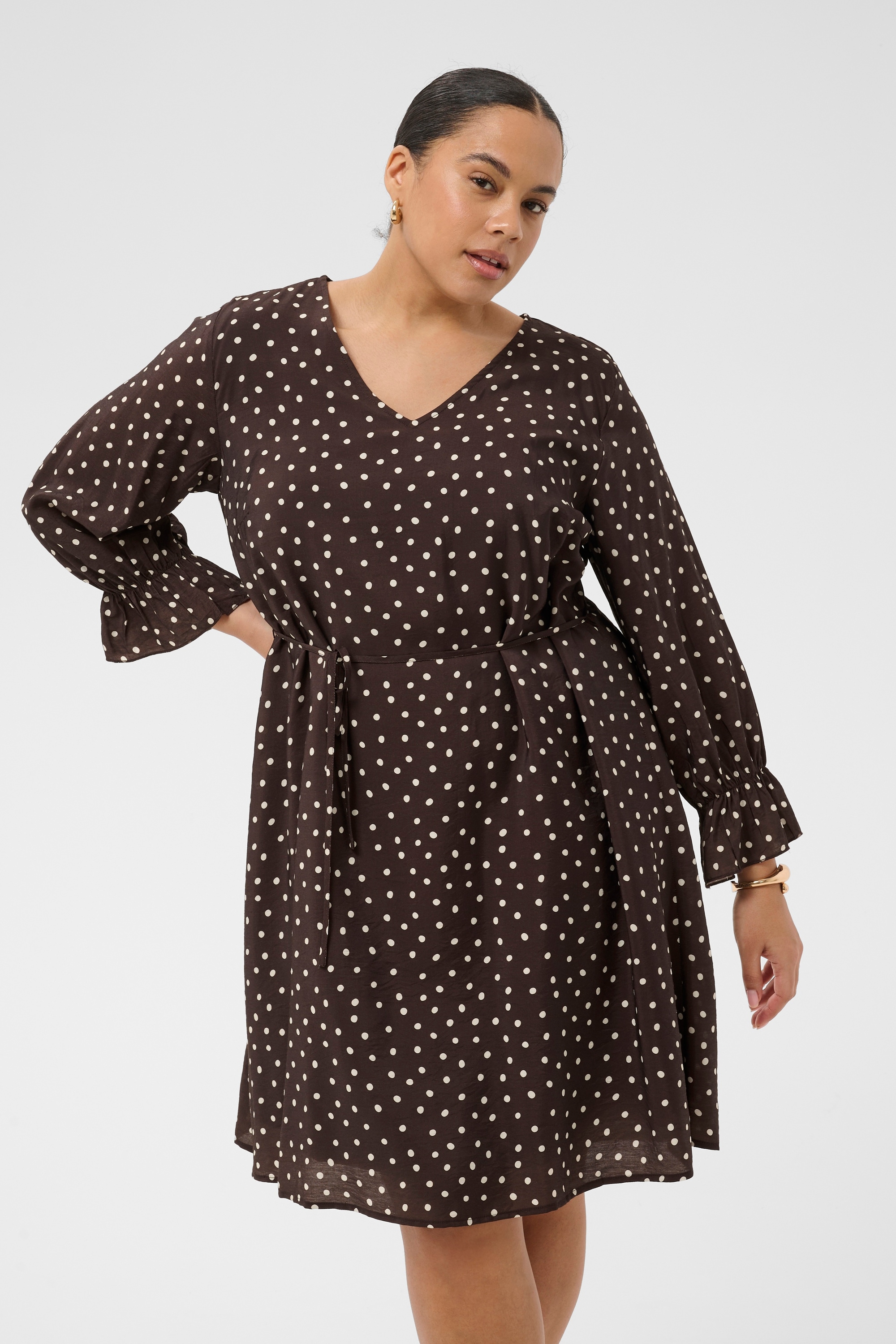 KAFFE Curve Midikleid »Damen Kleid KCditte«