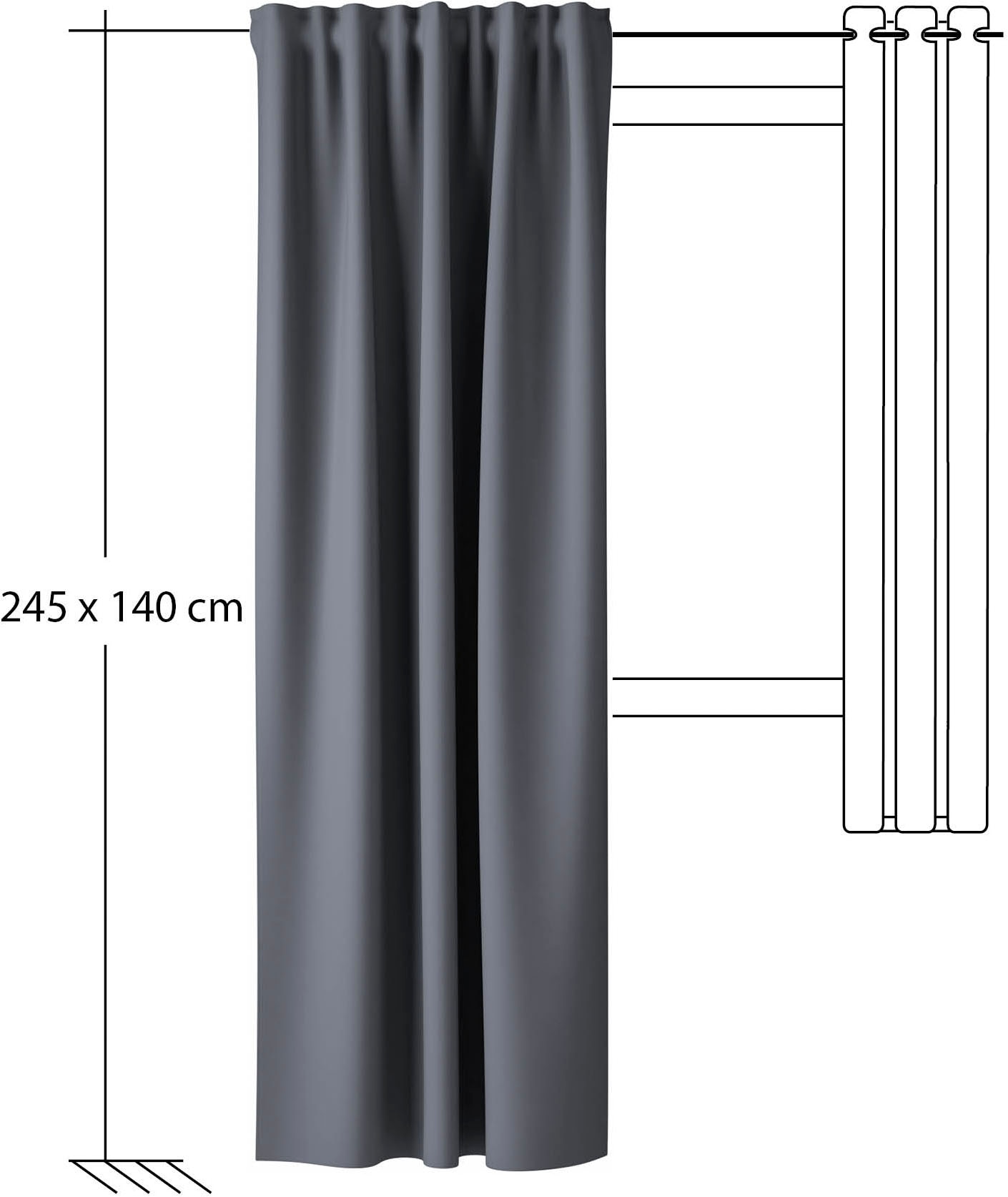 HOMING Vorhang »Velia« verdeckte Schlaufen 1 Stk. tlg. Fertigschal