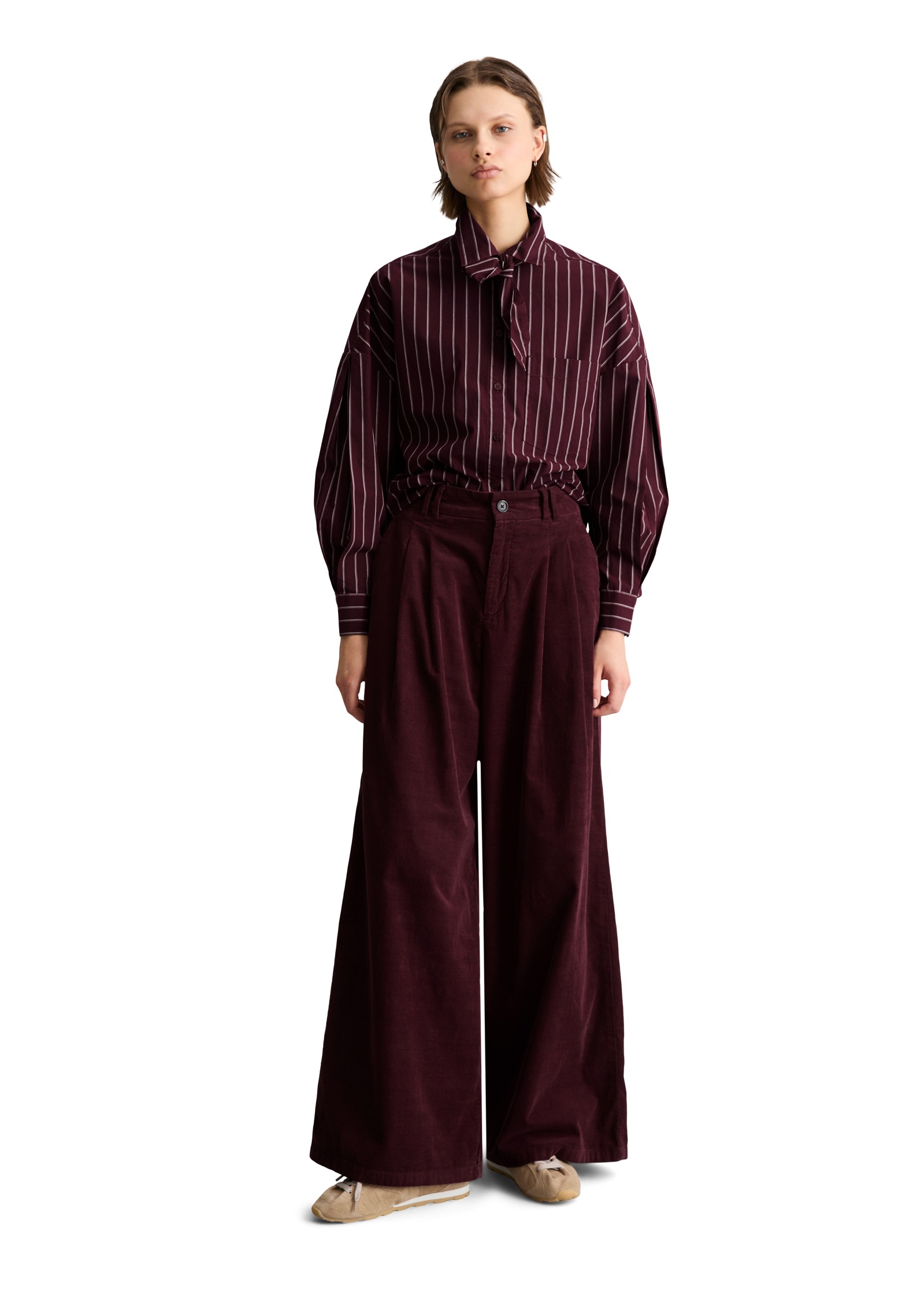 Marc O'Polo DENIM Cordhose  Bundfalten, wide aus Organic Cotton