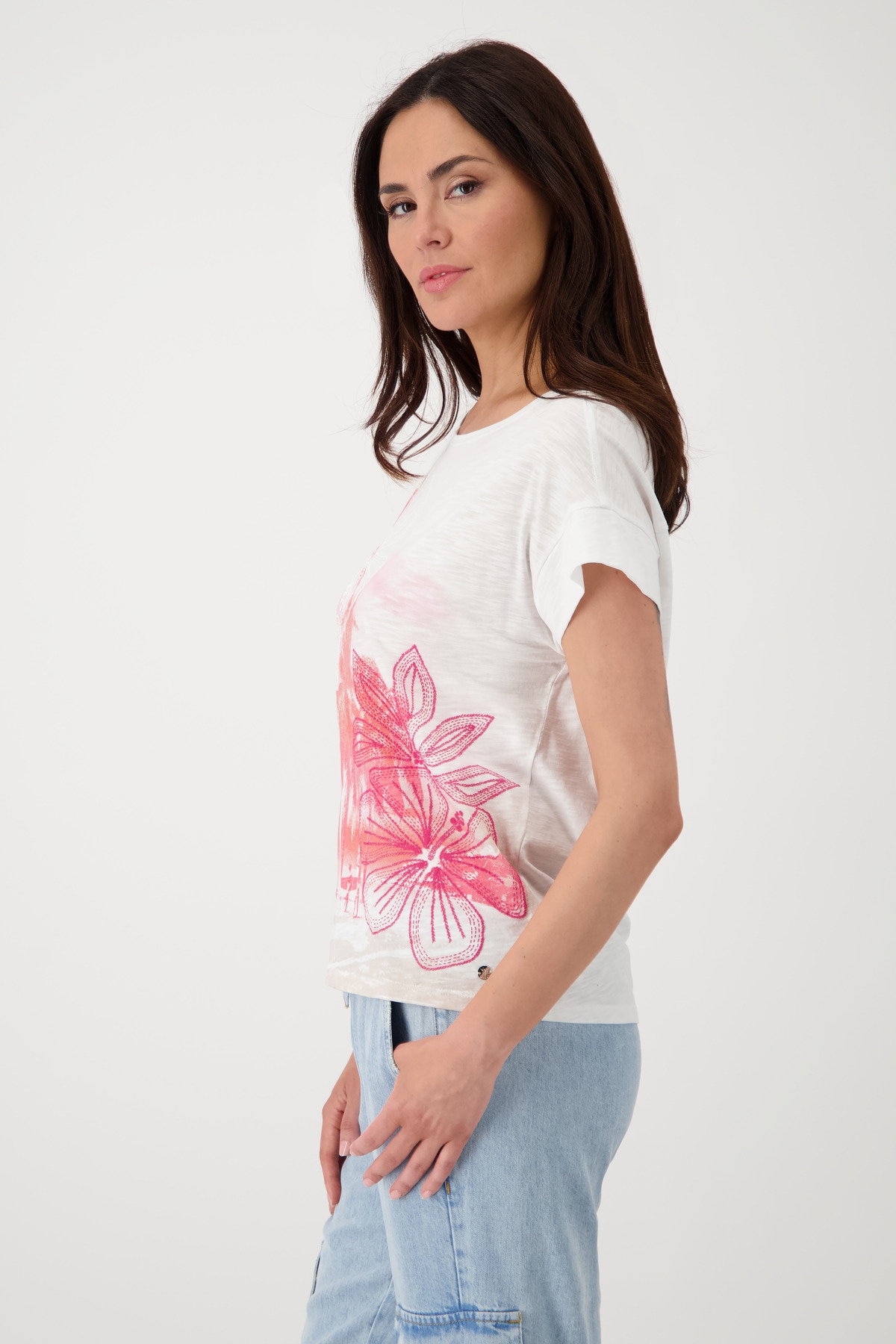 Monari T-Shirt »Shirt Palmendruck«, Mit Rundhalsausschnitt
