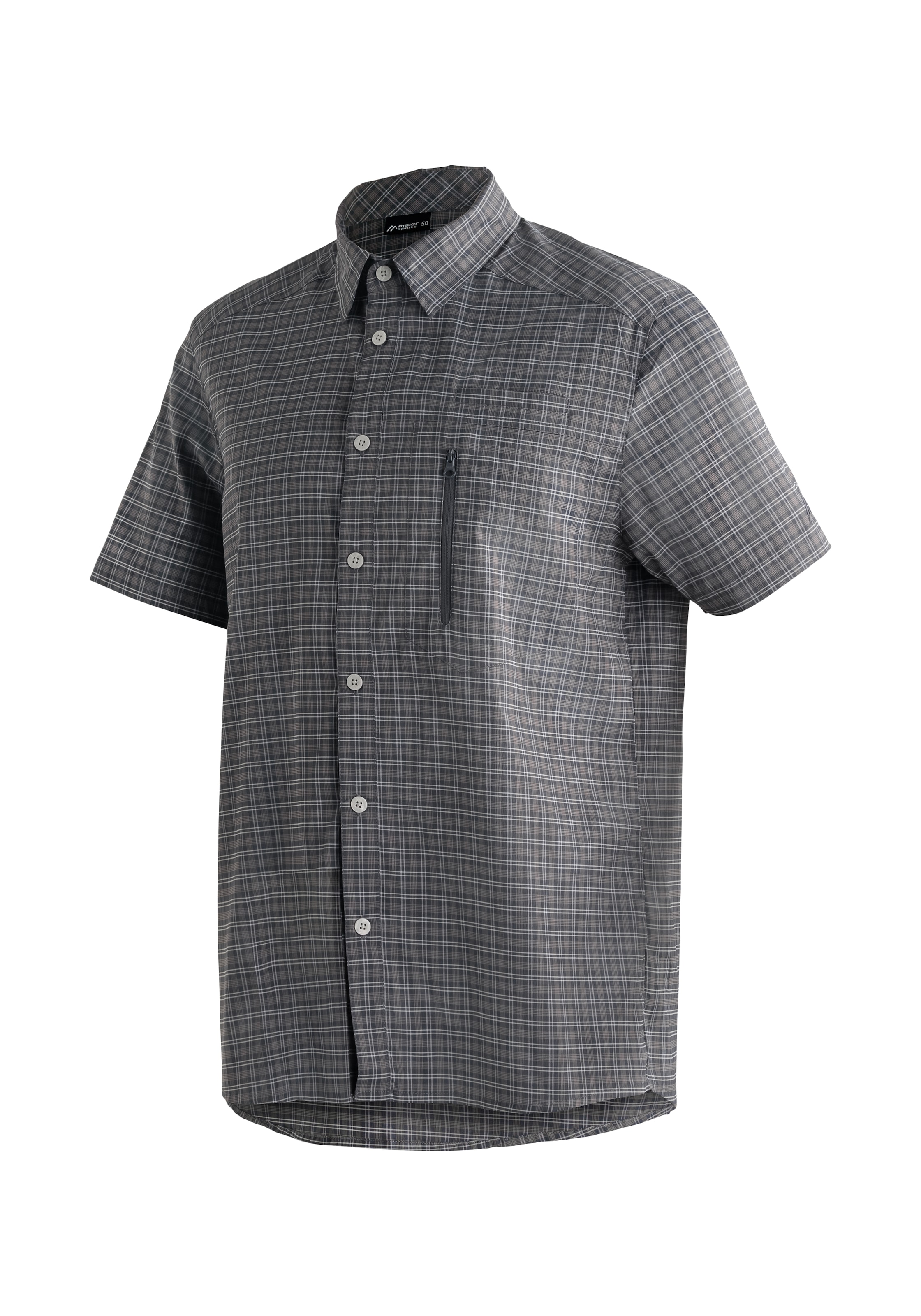 Maier Sports "Mats S/S" Herren Hemd kurzarm, karriertes Freizeithemd, Kurzarmhemd, Regular Fit