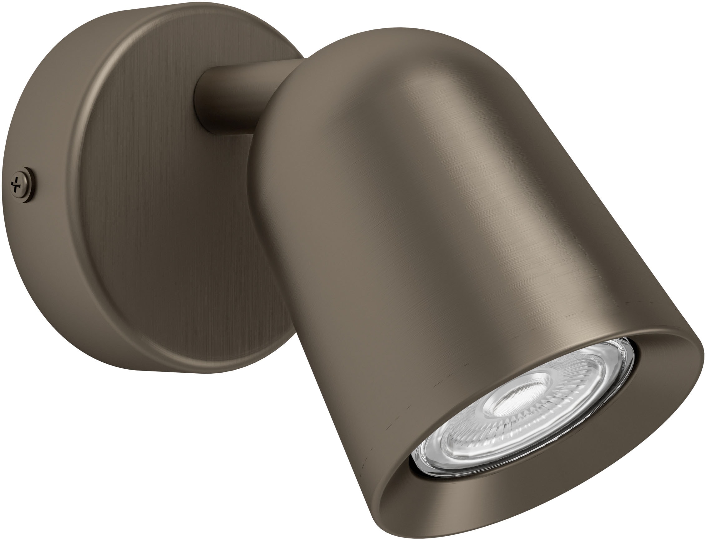 EGLO Deckenleuchte "CAMALDOLI Spotlampe - Stahl - GU10 - 1X5W - IP20", 1, H: 11cm, 1 Stk., braun, Wohnzimmer, Leuchten, Wandleuchte, Wandspot,