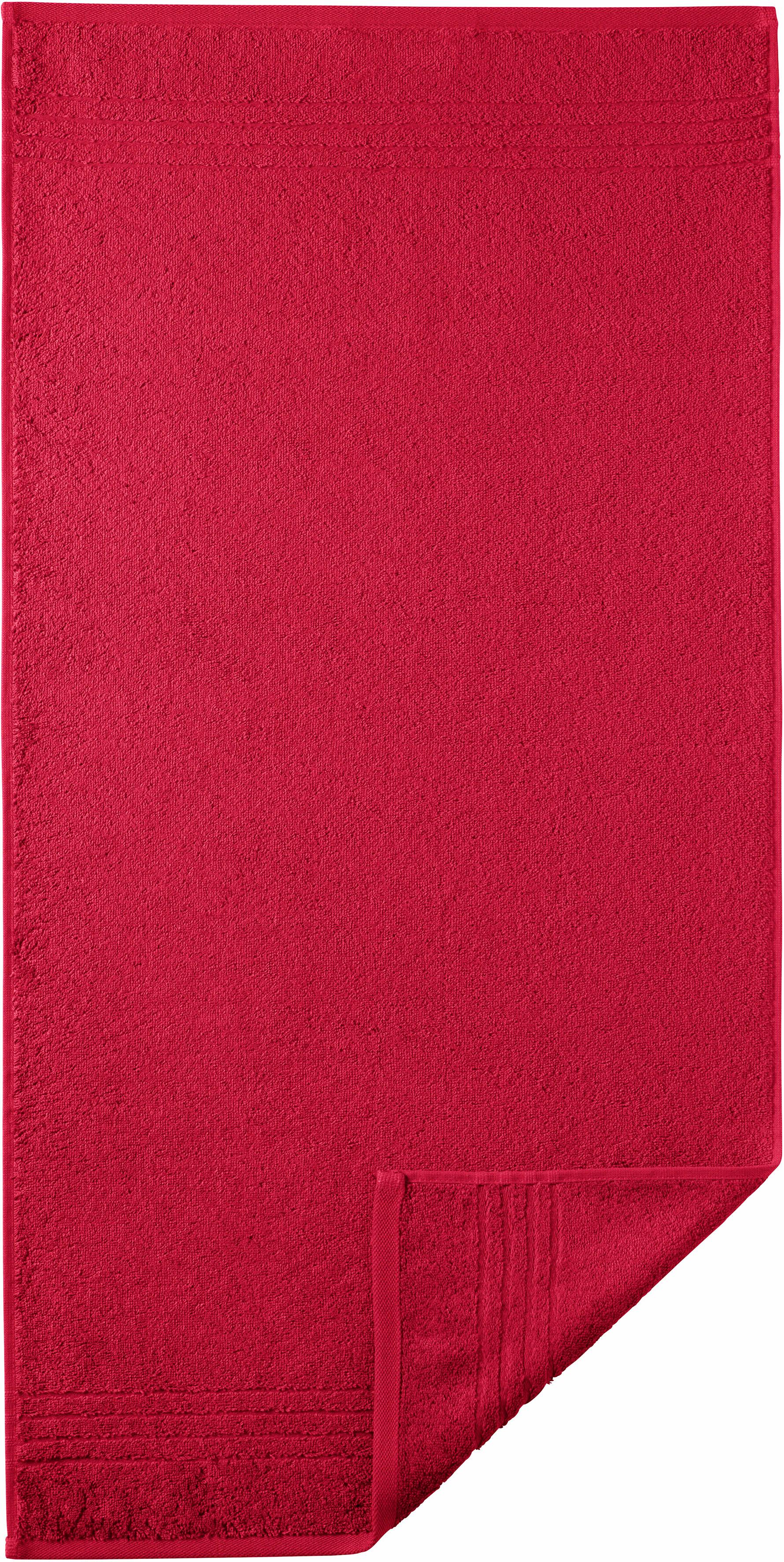 Badetücher EGERIA, B:70cm L:140cm, rot, Walkfrottee, Obermaterial: 100% Baumwolle, Handtücher, "Madison", Uni-Programm mit Streifenbordüre, reine