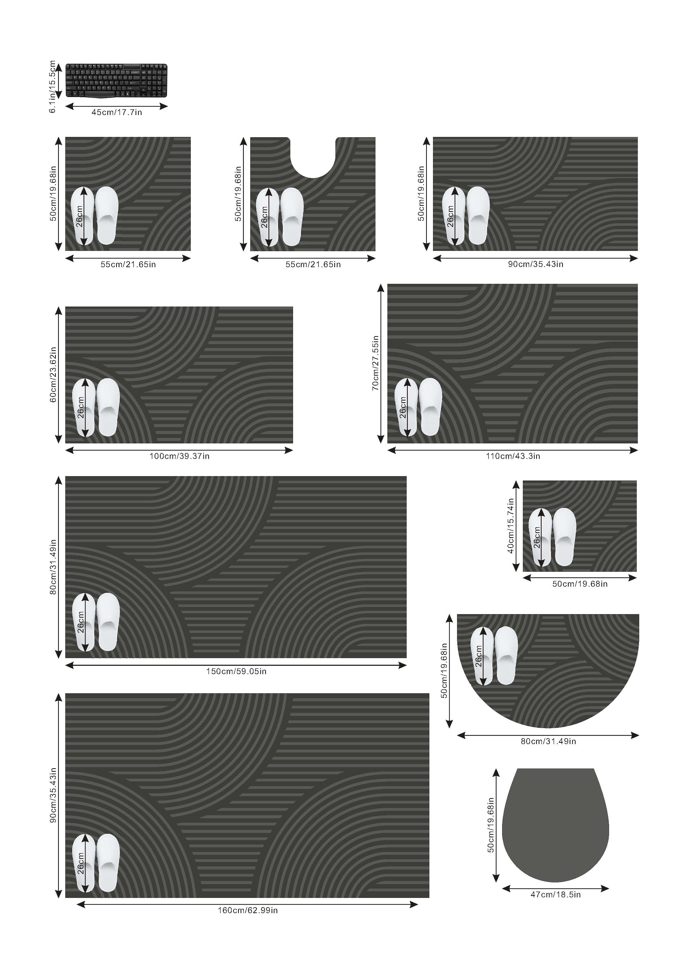 my home Badematte »Ognon, Scandi, Boho, modernes Muster«, rutschhemmend beschichtet, fußbodenheizungsgeeignet-schnell trocknend-strapazierfähig, Badteppich, Uni Farben, Hoch-Tief-Effekt