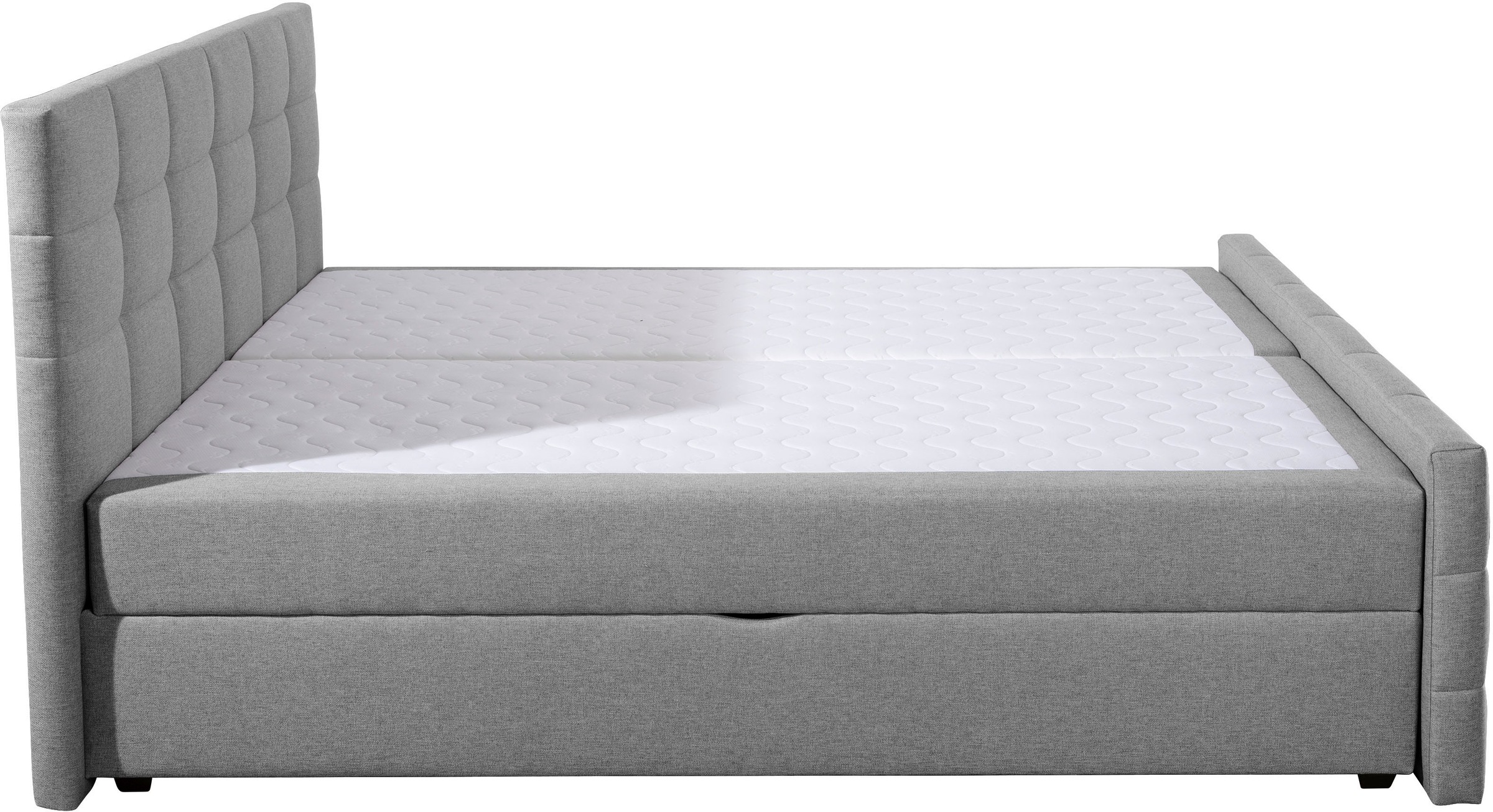 Boxbett HOME AFFAIRE, grau, B:167cm L:220cm, Komplettbetten, Boxbett mit Bettkasten und Fußteil, inkl. Topper 3