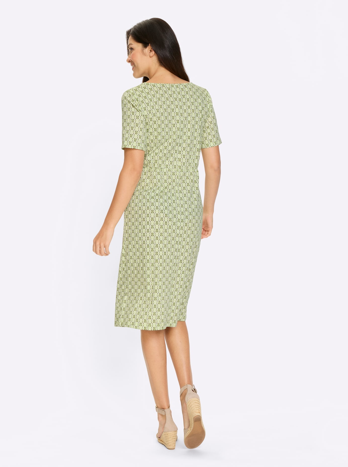 Classic Basics Women's Jersey Dress Pistachio Khaki Size 48 2