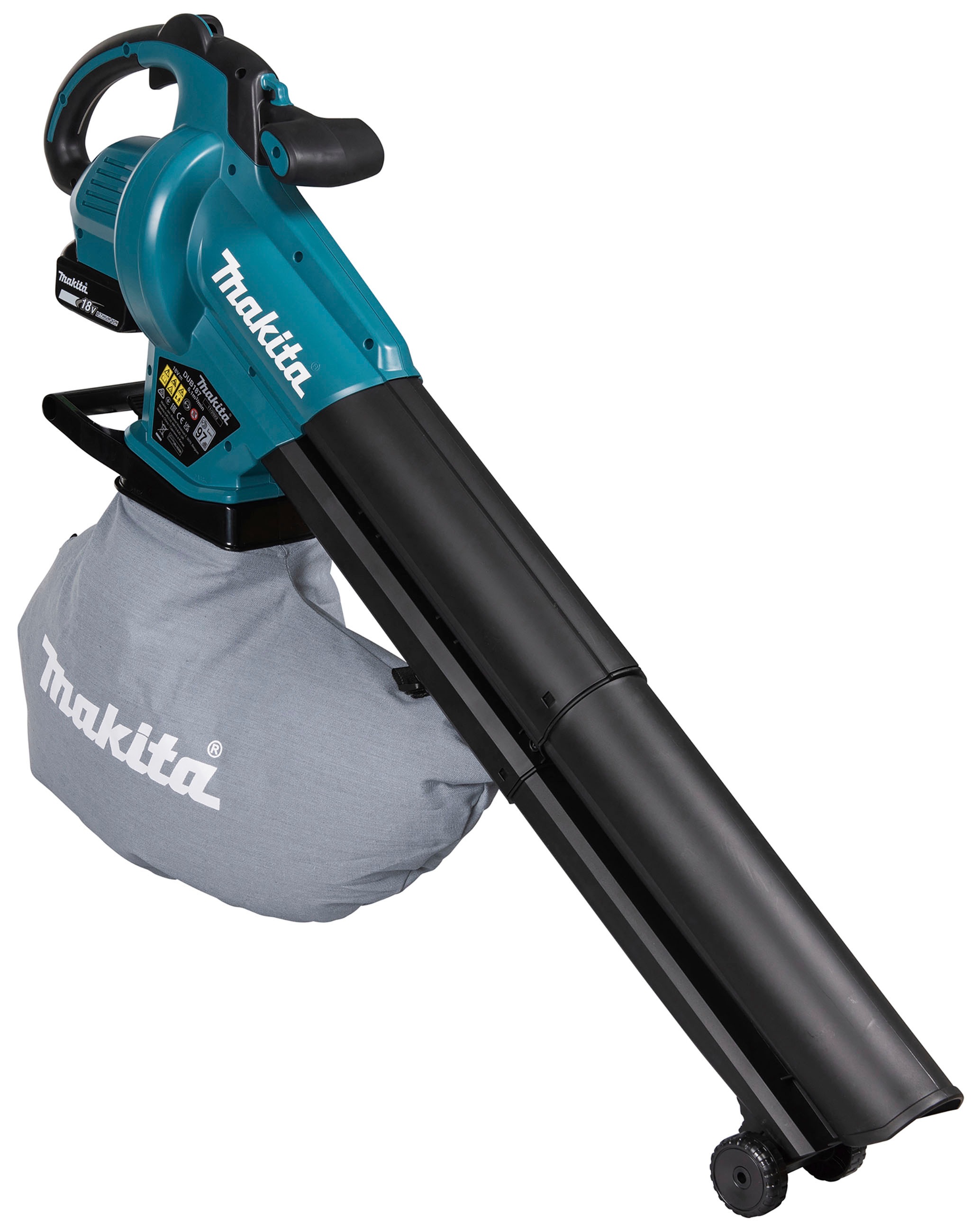Makita Akku-Laubbläser »2 in 1 Akku-Laubsauger inkl. Häckselfunktion »DUB187Z««, ohne Akku und Ladegerät, 18V, 64 m/s, 366 m3 /h