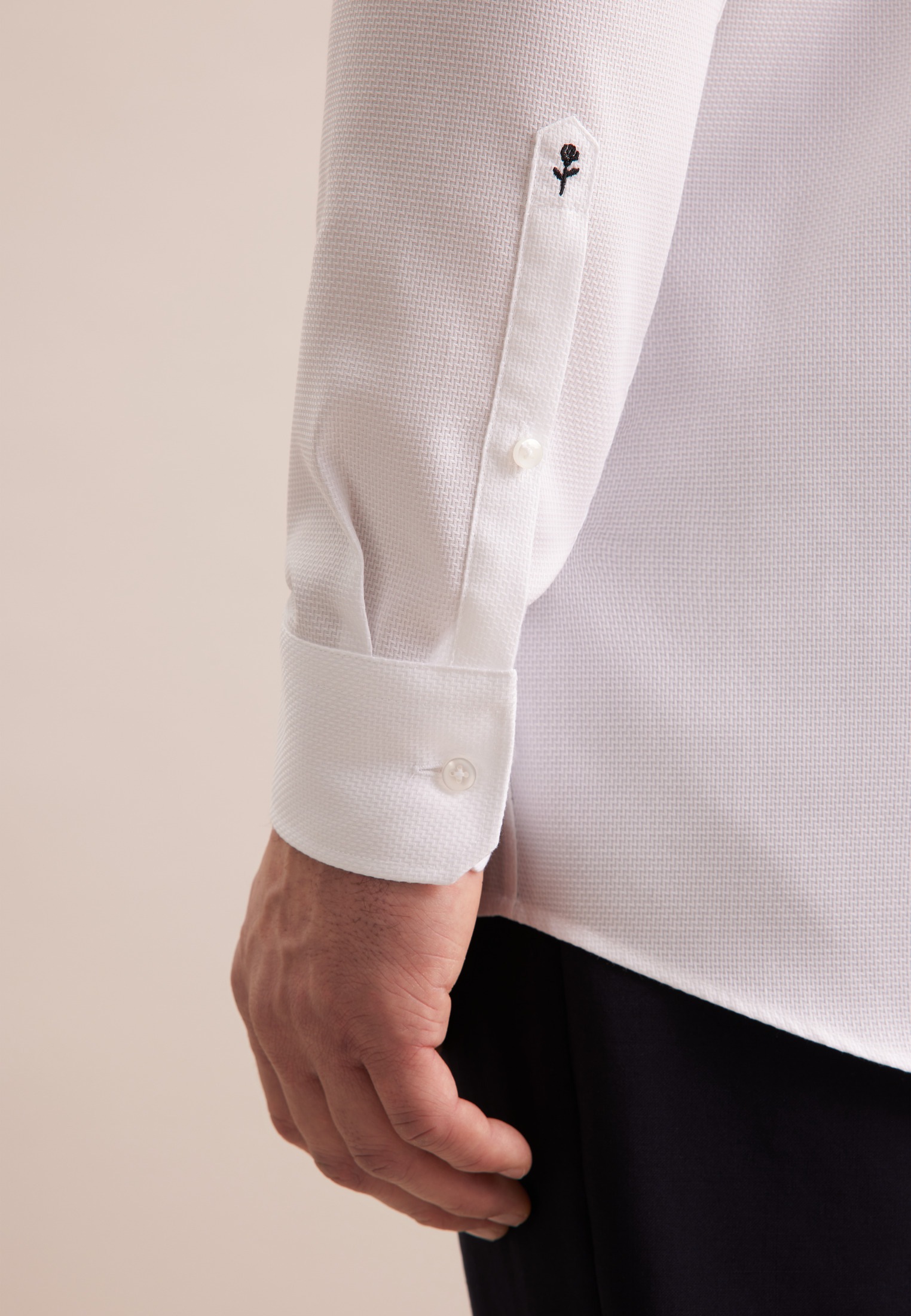 Seidensticker Schwarze Rose Men's Business Shirt White M39 3