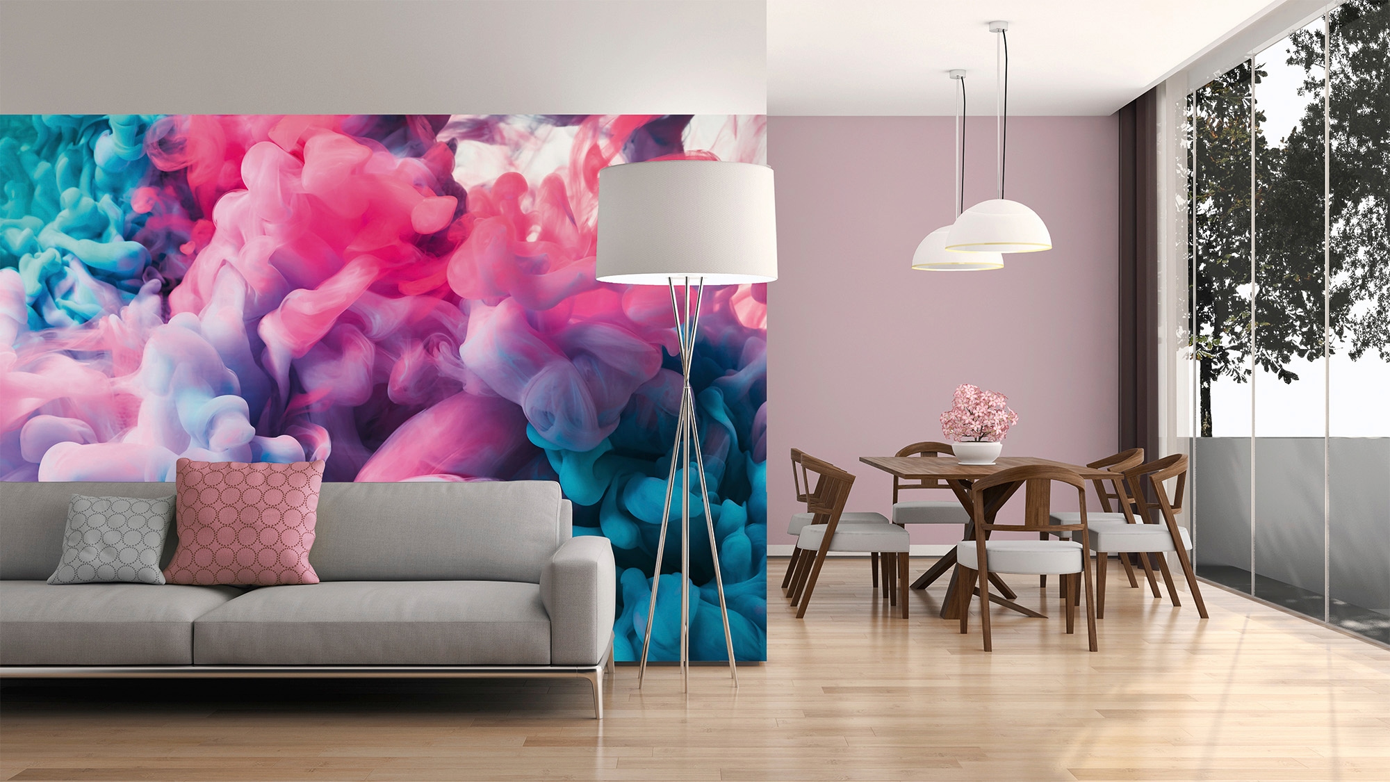 living walls Fototapete »Designwalls Colored Smoke 1«, Vlies, Wand, Schräge, Decke