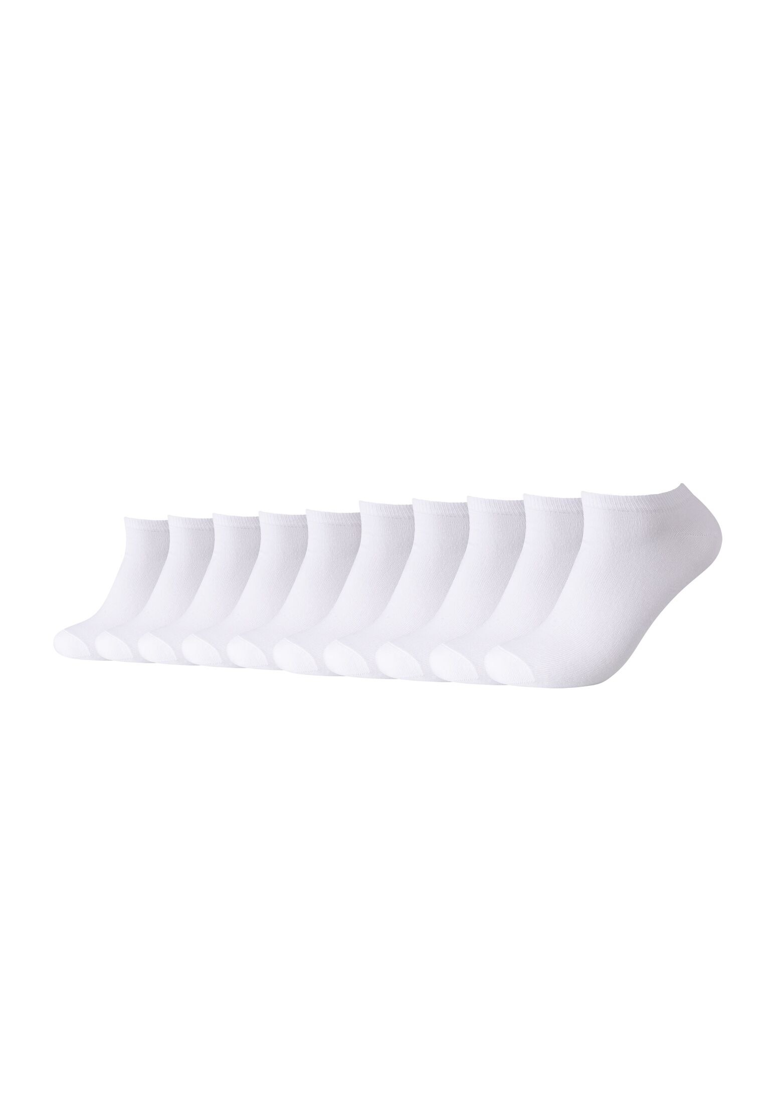 CAMANO Herren Sneakersocken "10er Pack", Gr. 43, weiß, 80% Baumwolle, 17% Polyamid, 3% Elasthan, uni, Socken
