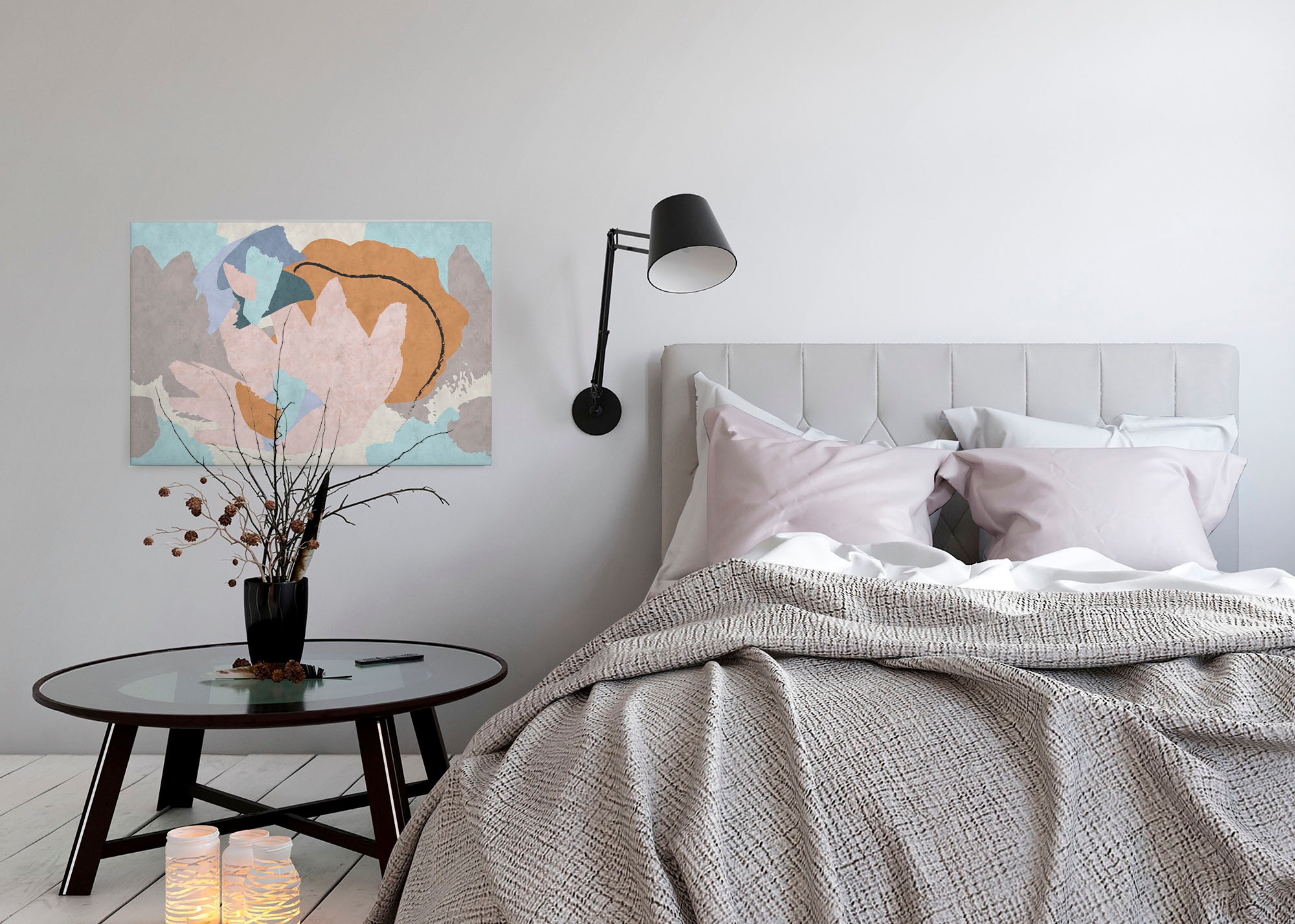A.S. Création Leinwandbild »floral collage«, Kunst-Abstrakt-Kinder, (1 St.), Keilrahmen Bild Floral Abstrakt Leinwand-Bild Wohnzimmer modern Kinder