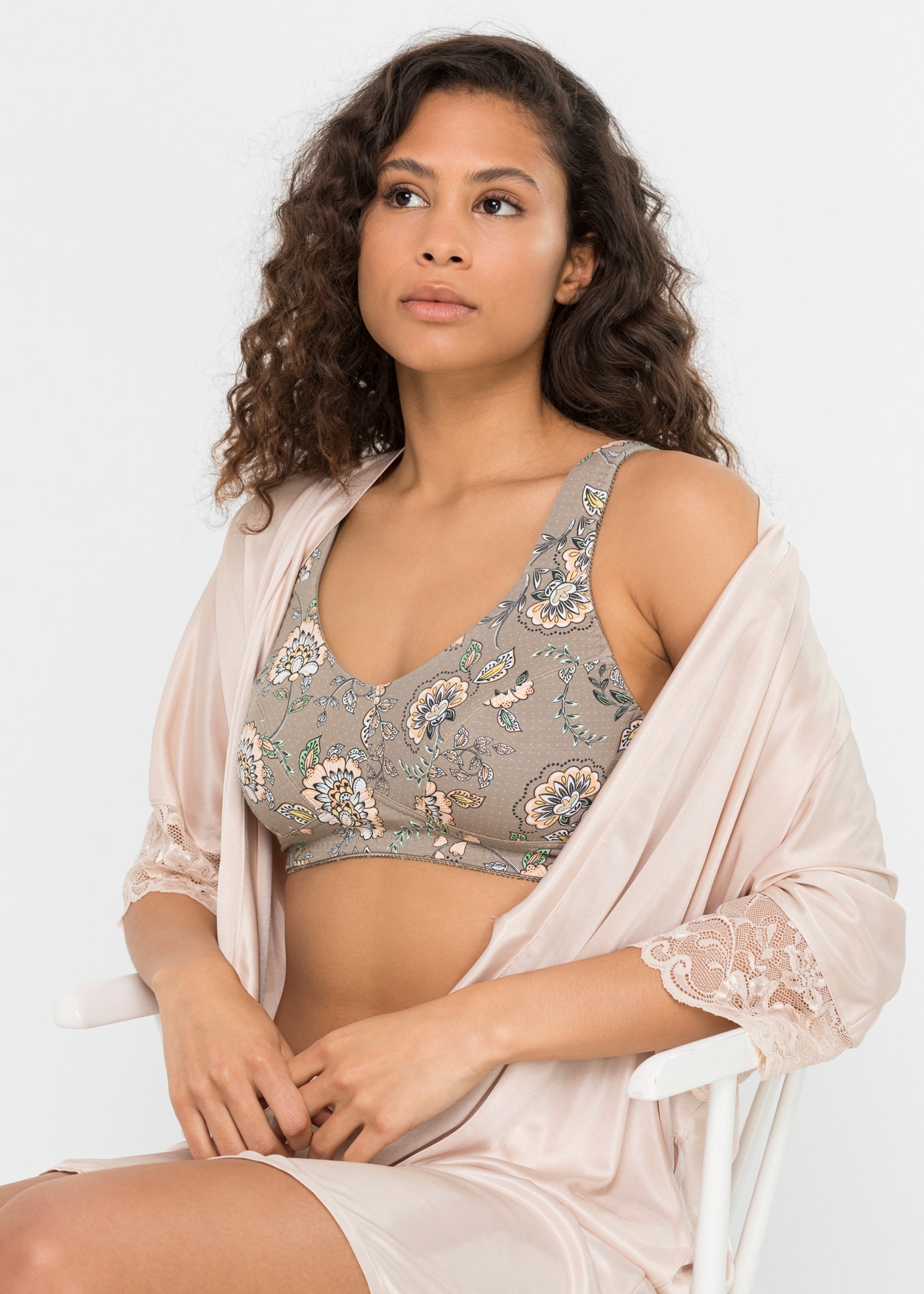 bonprix Büstenhebe »BH ohne Bügel mit Baumwolle (3er Pack)« Packung, 3, 3 Stk. BH ohne Bügel mit Baumwolle (3er Pack)