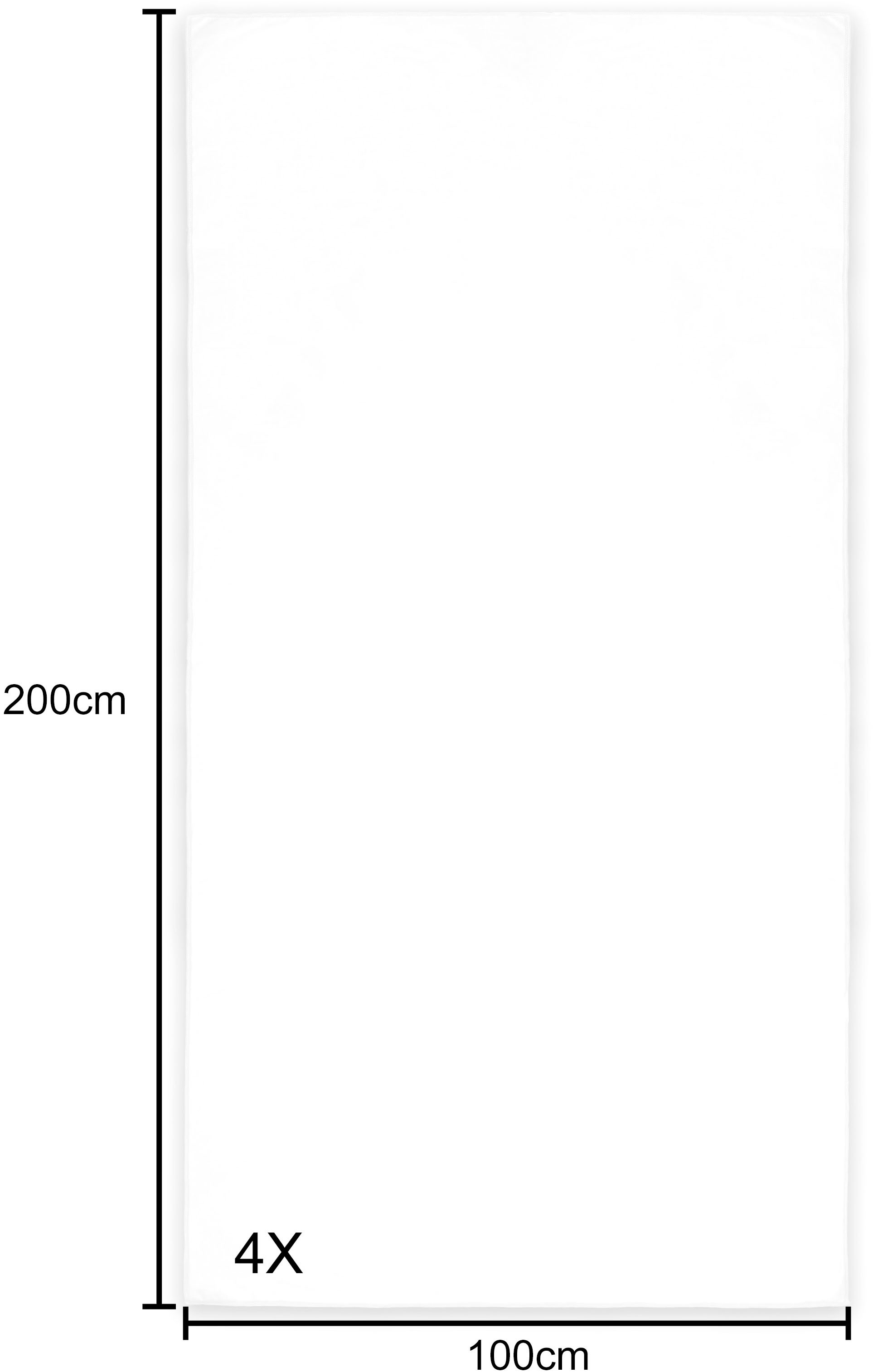 my home Reisehandtuch »Xavi, 4 x 100x200cm ideal als Sporthandtuch, Reisehandtuch«, (4 St.), als Serie und Set, sehr leicht, kompakt, schnelltrocknend, Mikrofaser