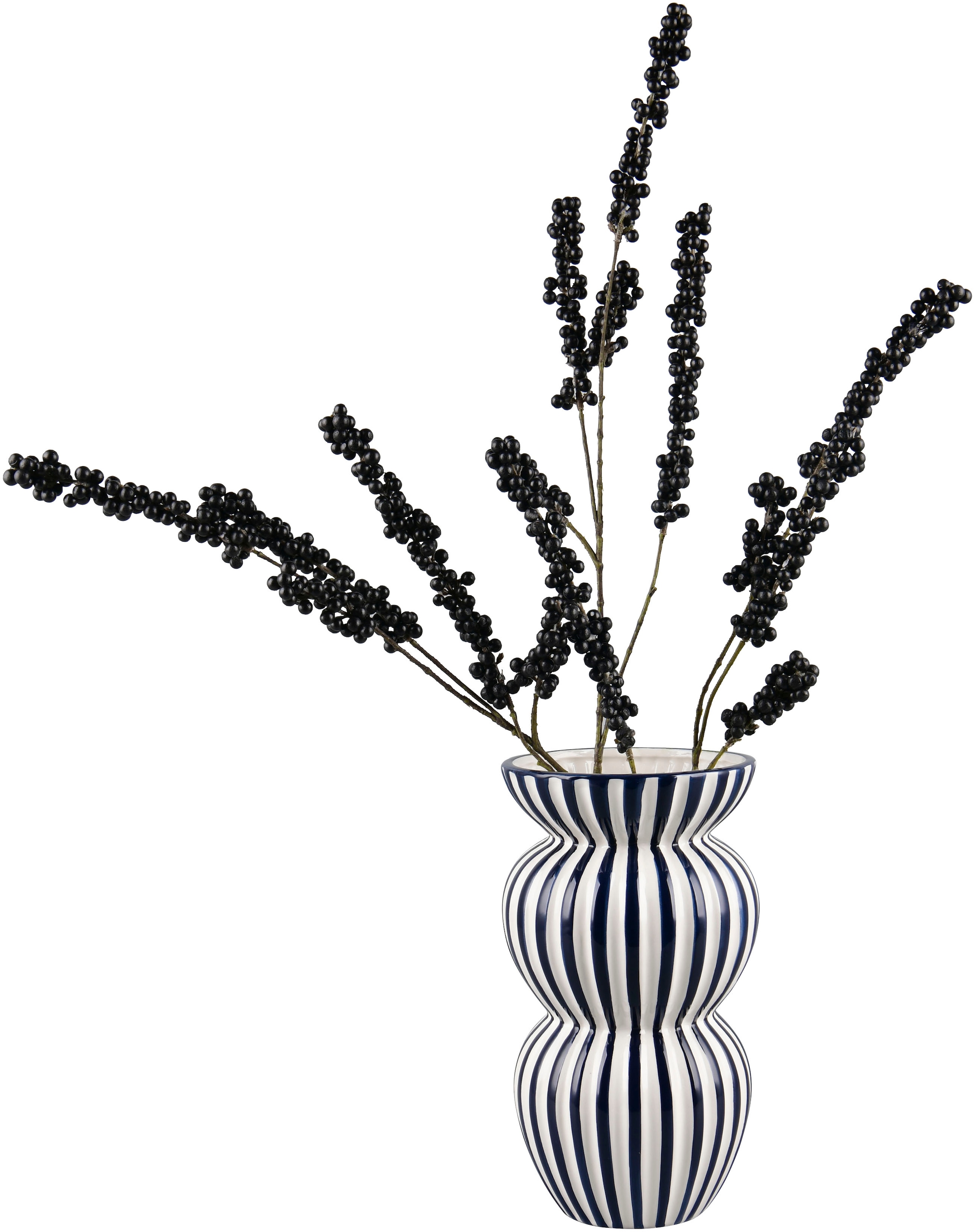 MIRRORS AND MORE Dekovase "SAVANNA" Dekovase mit Streifen günstig online kaufen