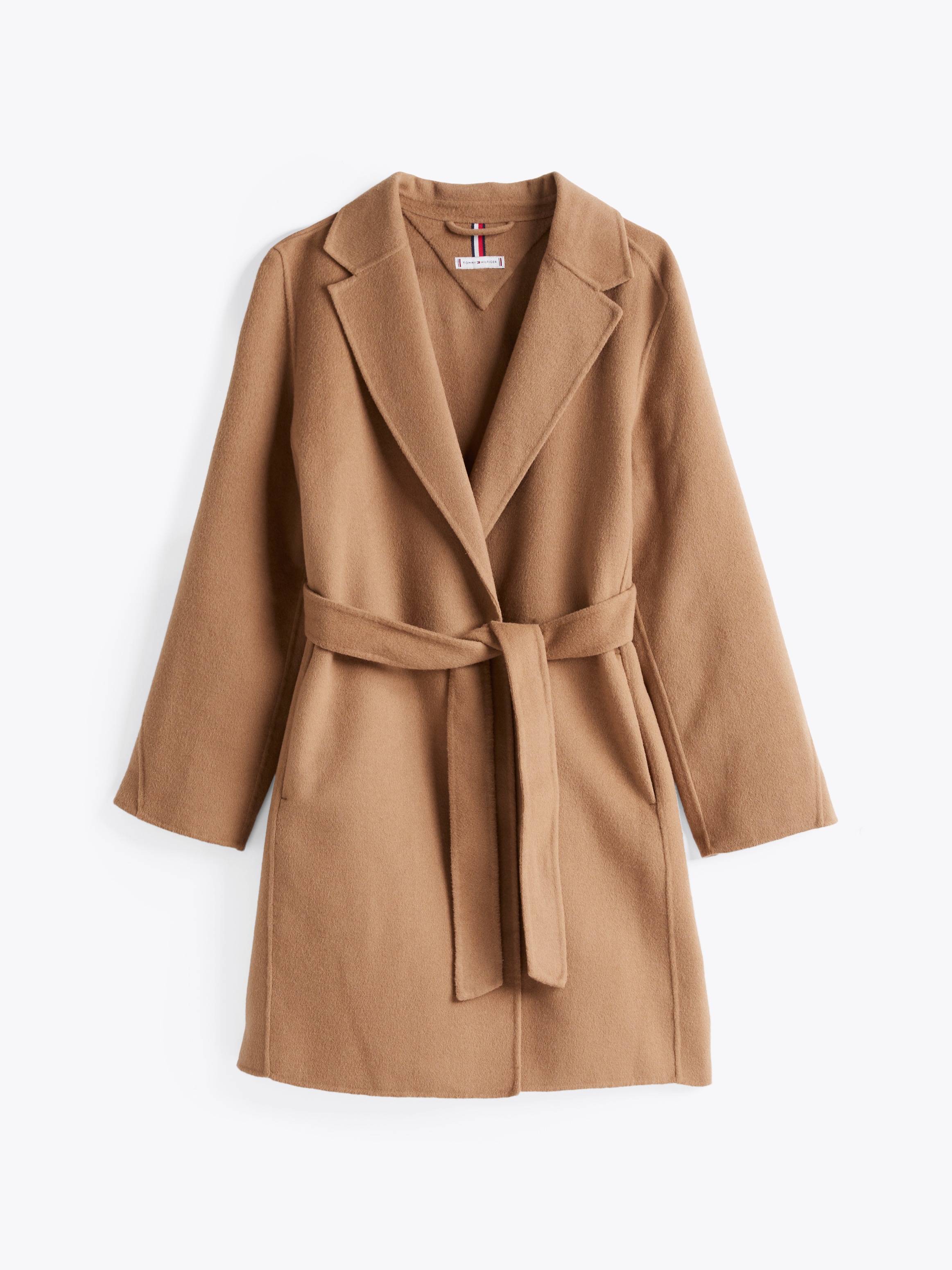 Tommy Hilfiger Kurzmantel »REG DF WOOL BELTED COAT«, mit Gürtel