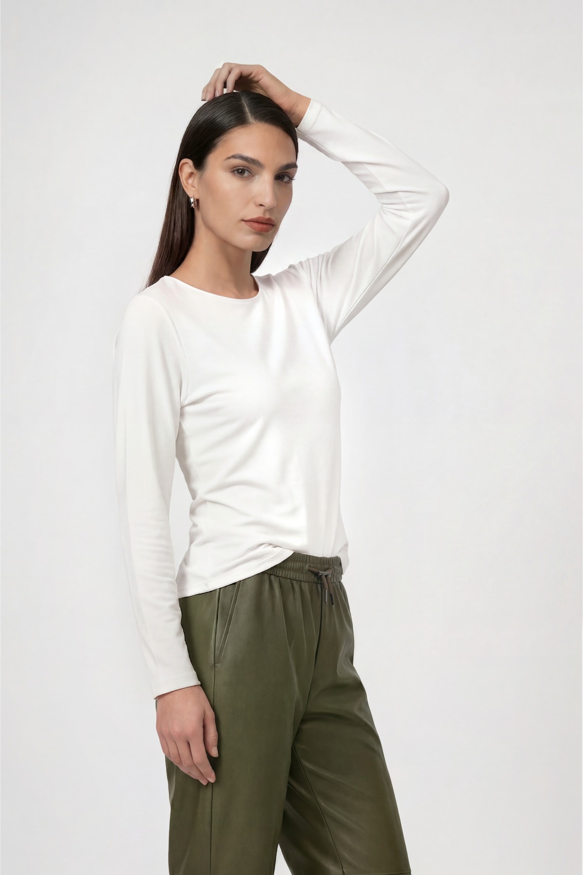 Monari Langarmshirt »Basic« aus weichem Viskose-Modal-Mix, Rundhals