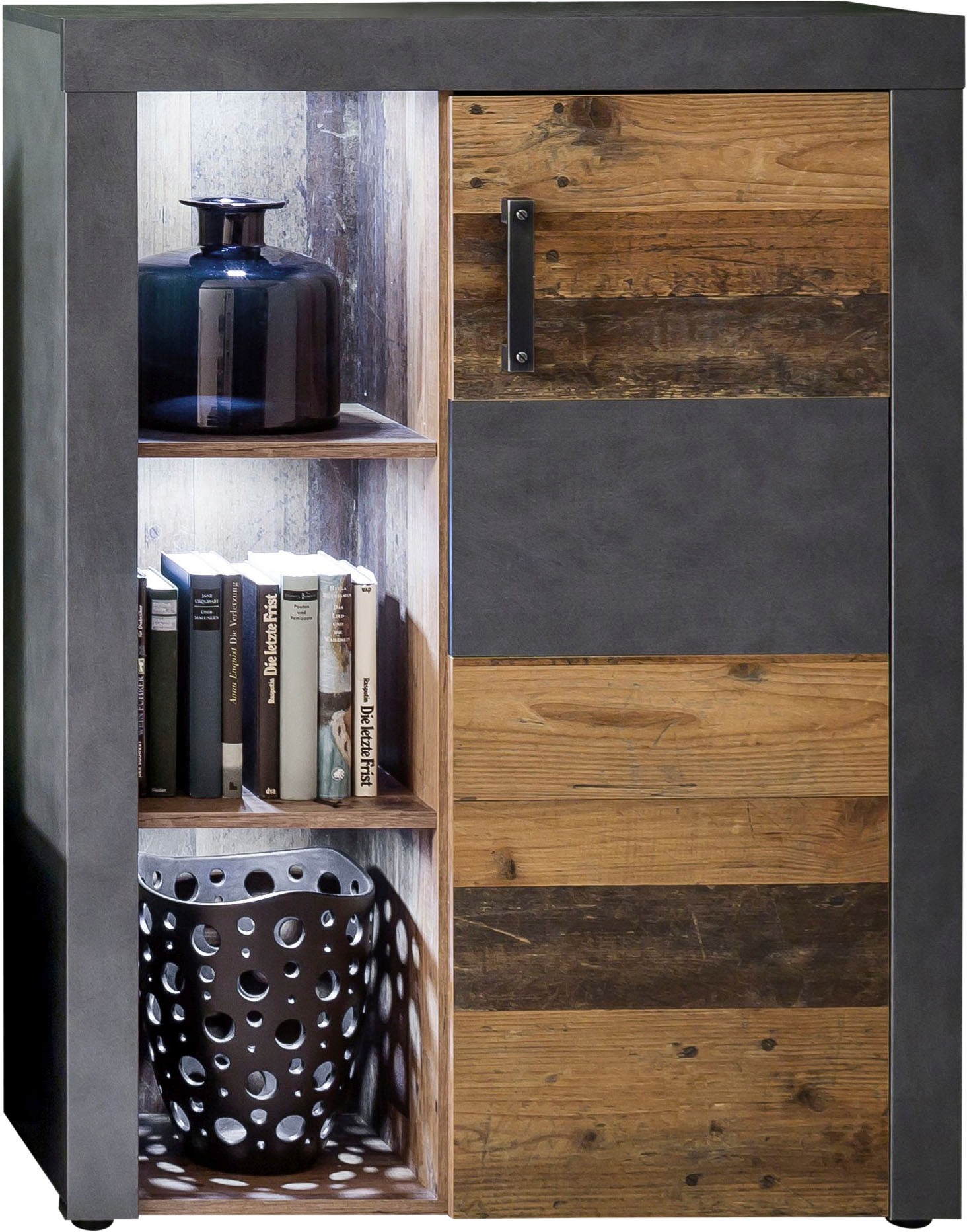 Home affaire Highboard "Ilana" Stauraumschrank mit 1 Tür & 3 Fächern - (B/T/H) 87/34/118 cm