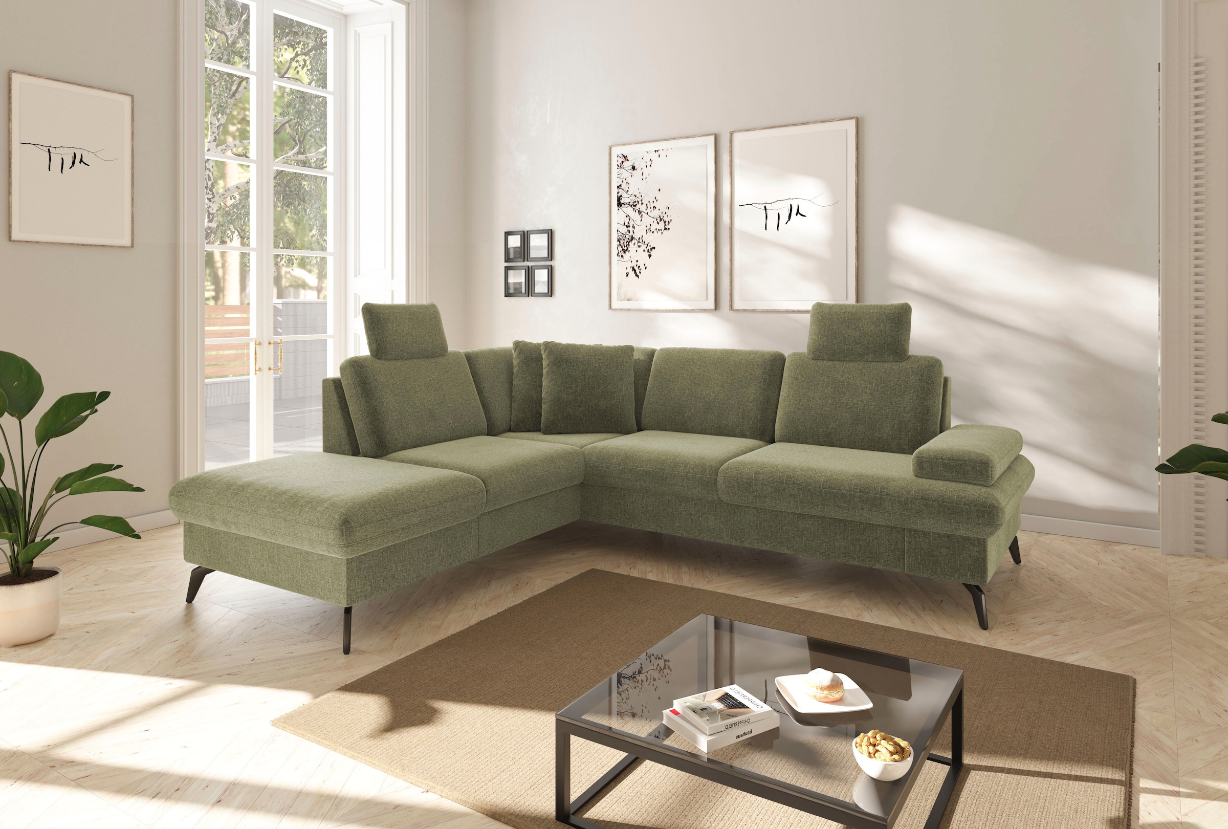 sit&more Ecksofa "Morris Jubi L-Form", inkl. Armteilfunktion und 1 Zierkiss günstig online kaufen