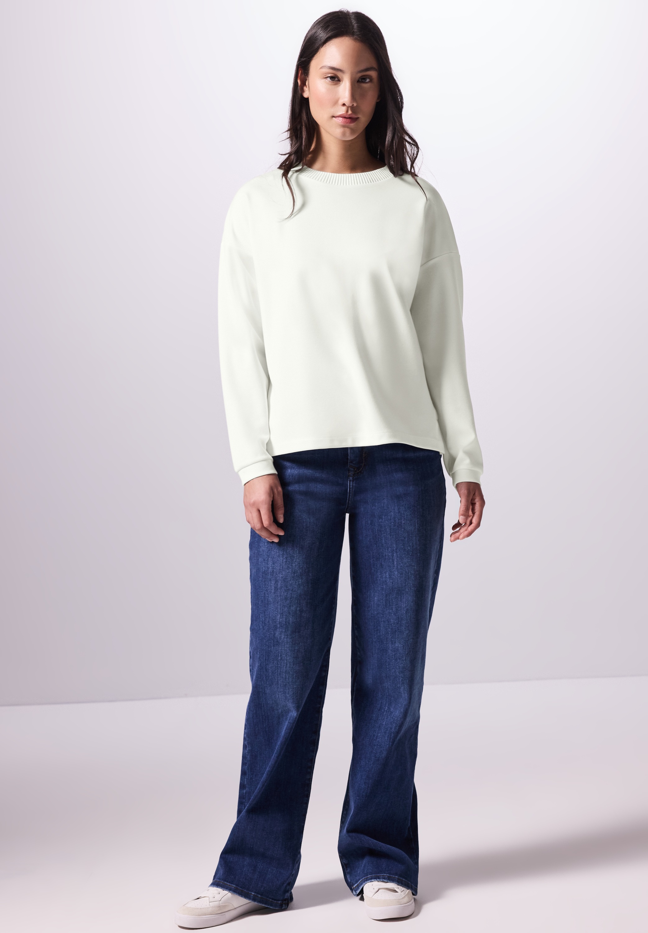 STREET ONE STUDIO Langarmshirt, aus elastischem Materialmix