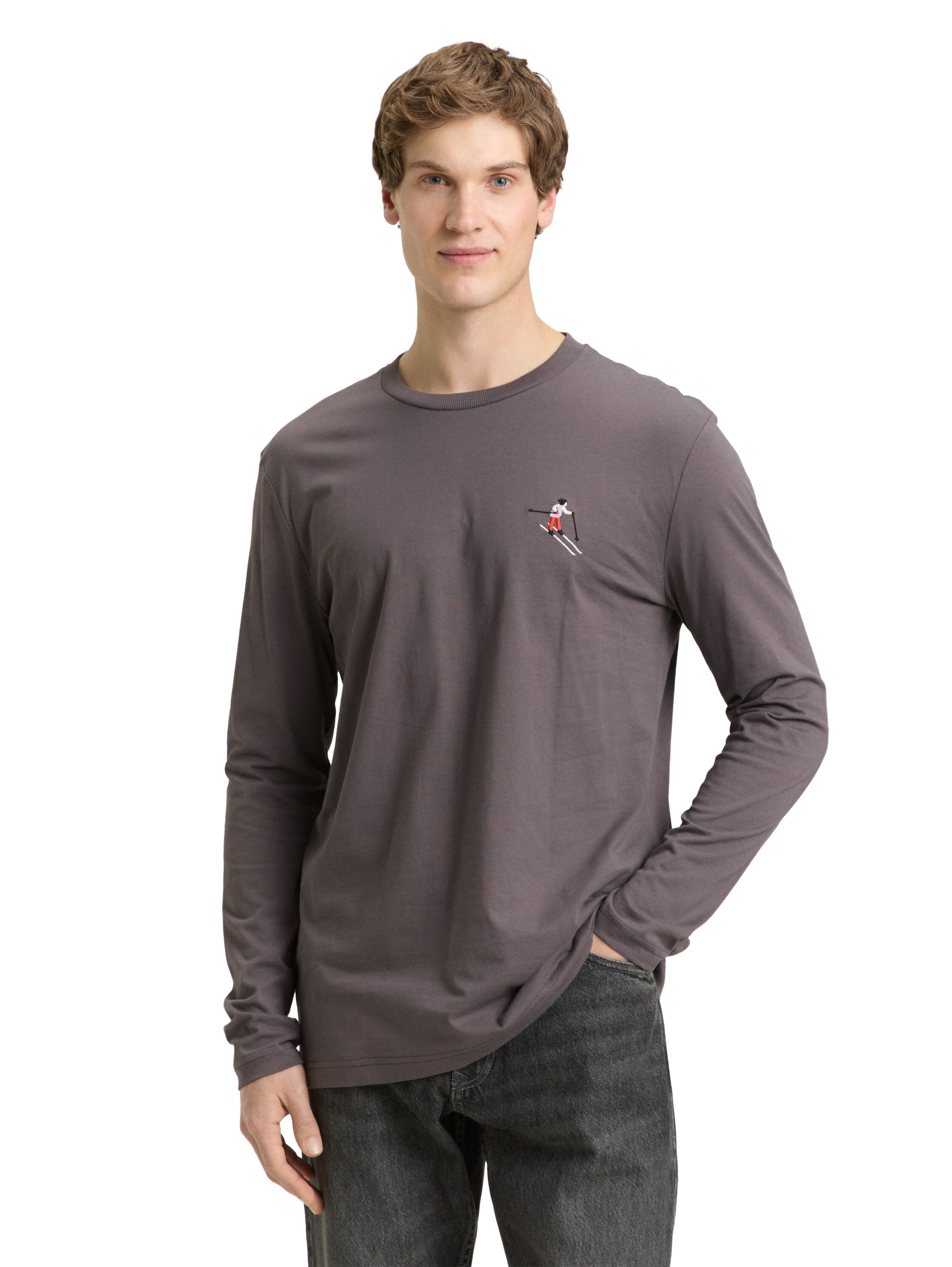 TOM TAILOR Denim Langarmshirt mit Logo-Stickerei auf der Brust günstig online kaufen