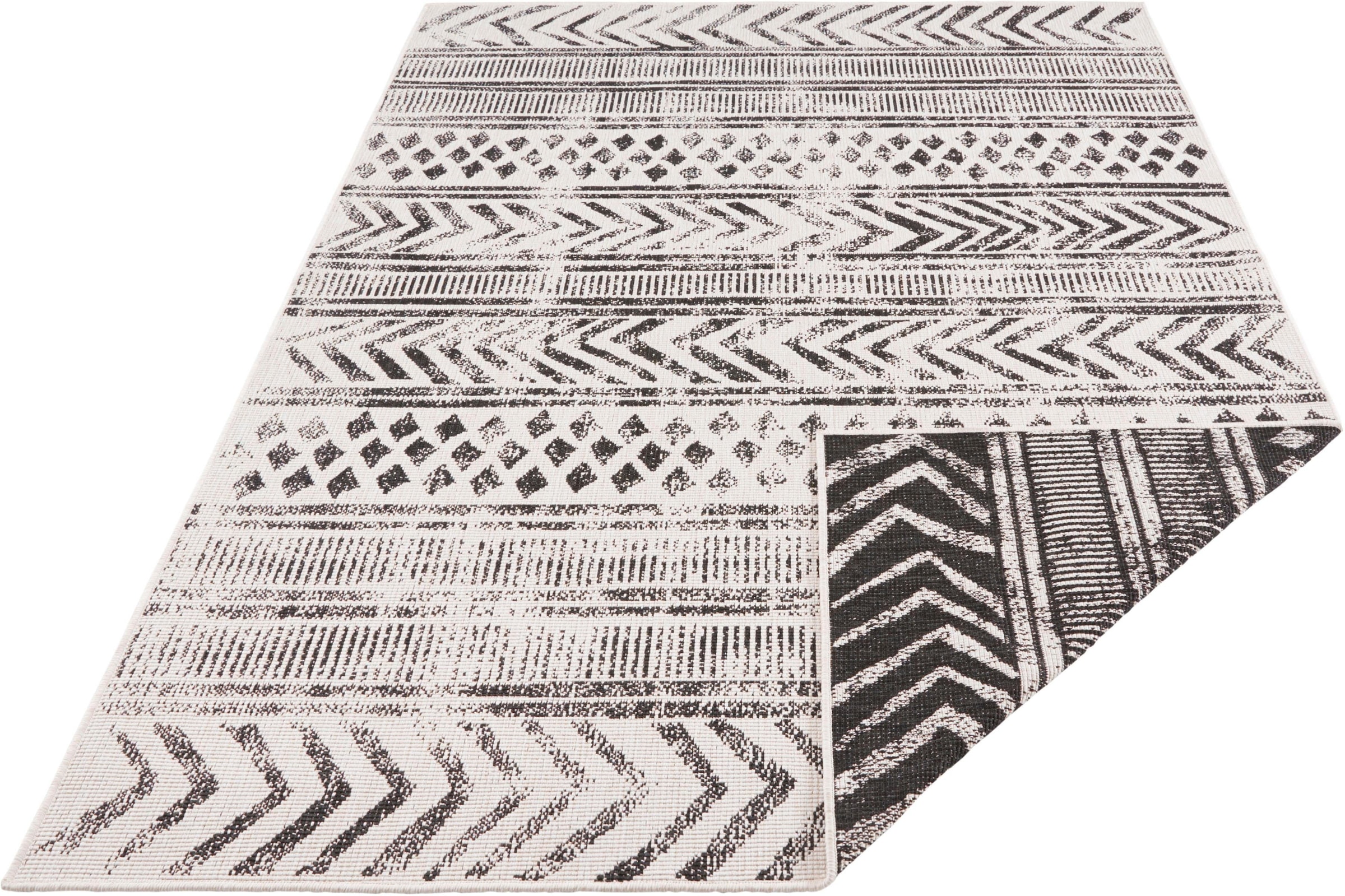 NORTHRUGS Teppich »BIRI Wendeteppich«, rechteckig, 5 mm Höhe, In-& Outdoor, Wetterfest, Balkon, Läufer, Wohnzimmer, Wasserfest, Boho