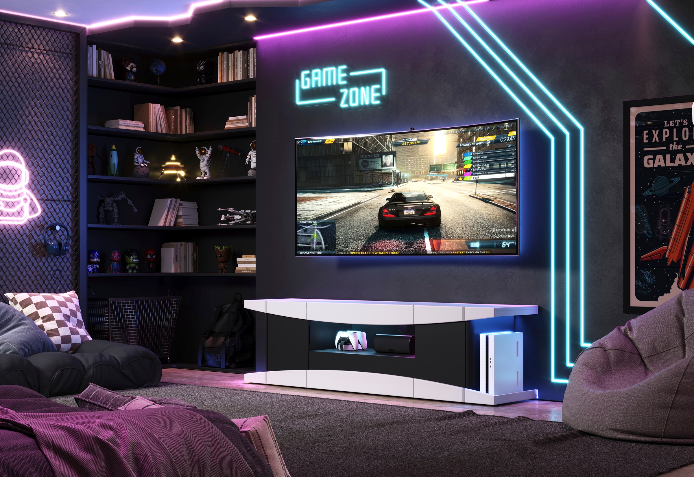 INOSIGN Lowboard "NextLevel speziell geeignet für Spielekonsolen" günstig online kaufen