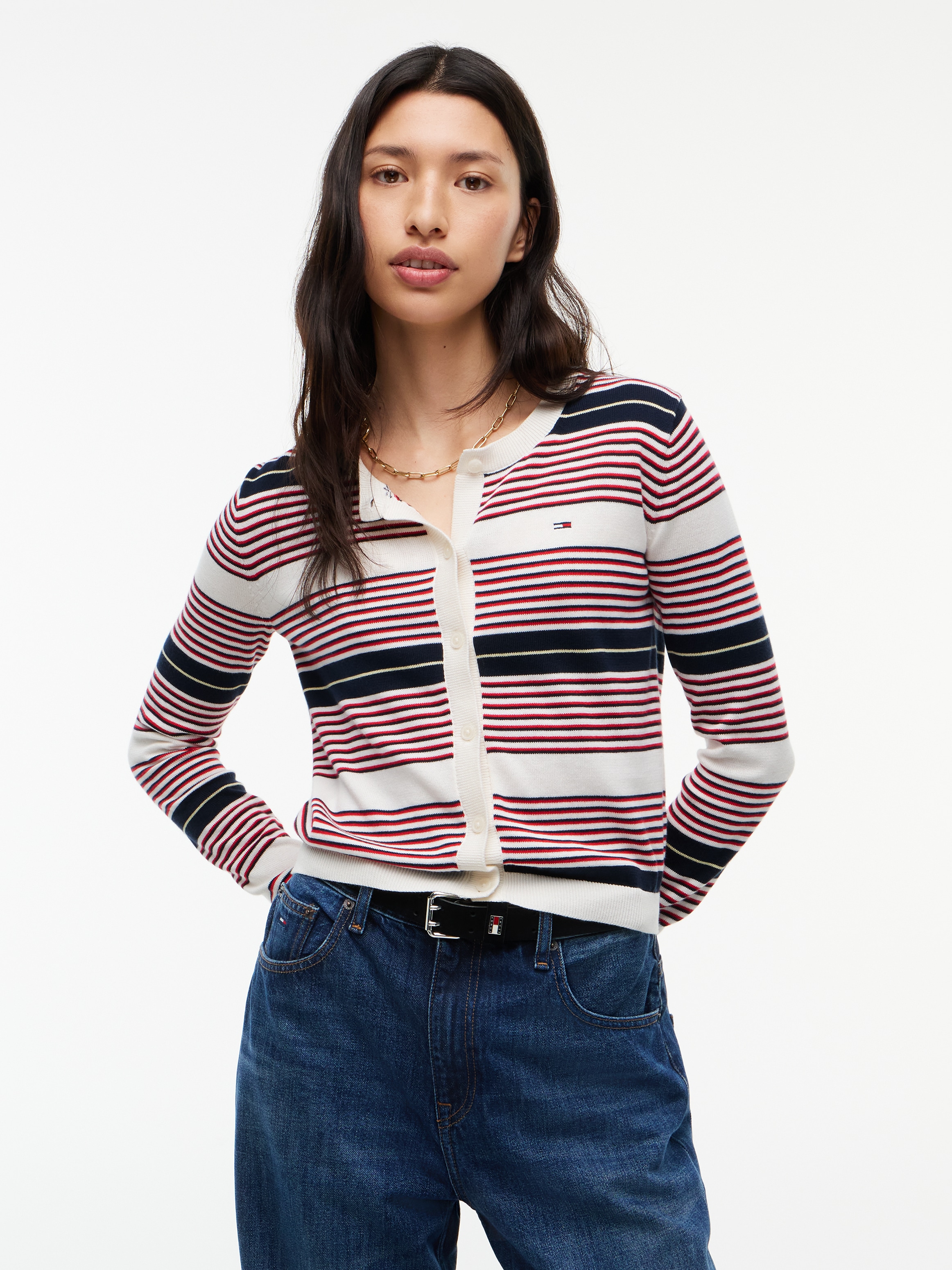 Tommy Jeans "TJW ESSENTIAL CREW NECK CARDIGAN" Baumwolle
