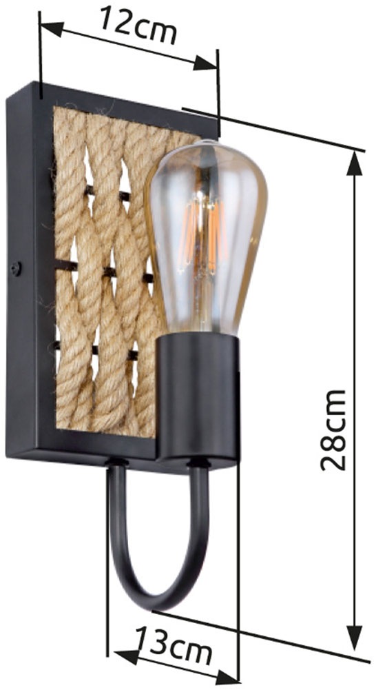 GLOBO LIGHTING Wandleuchte »HALIA« E27 1 Stk. Wandleuchte für Flur & Wohnzimmer schwarz
