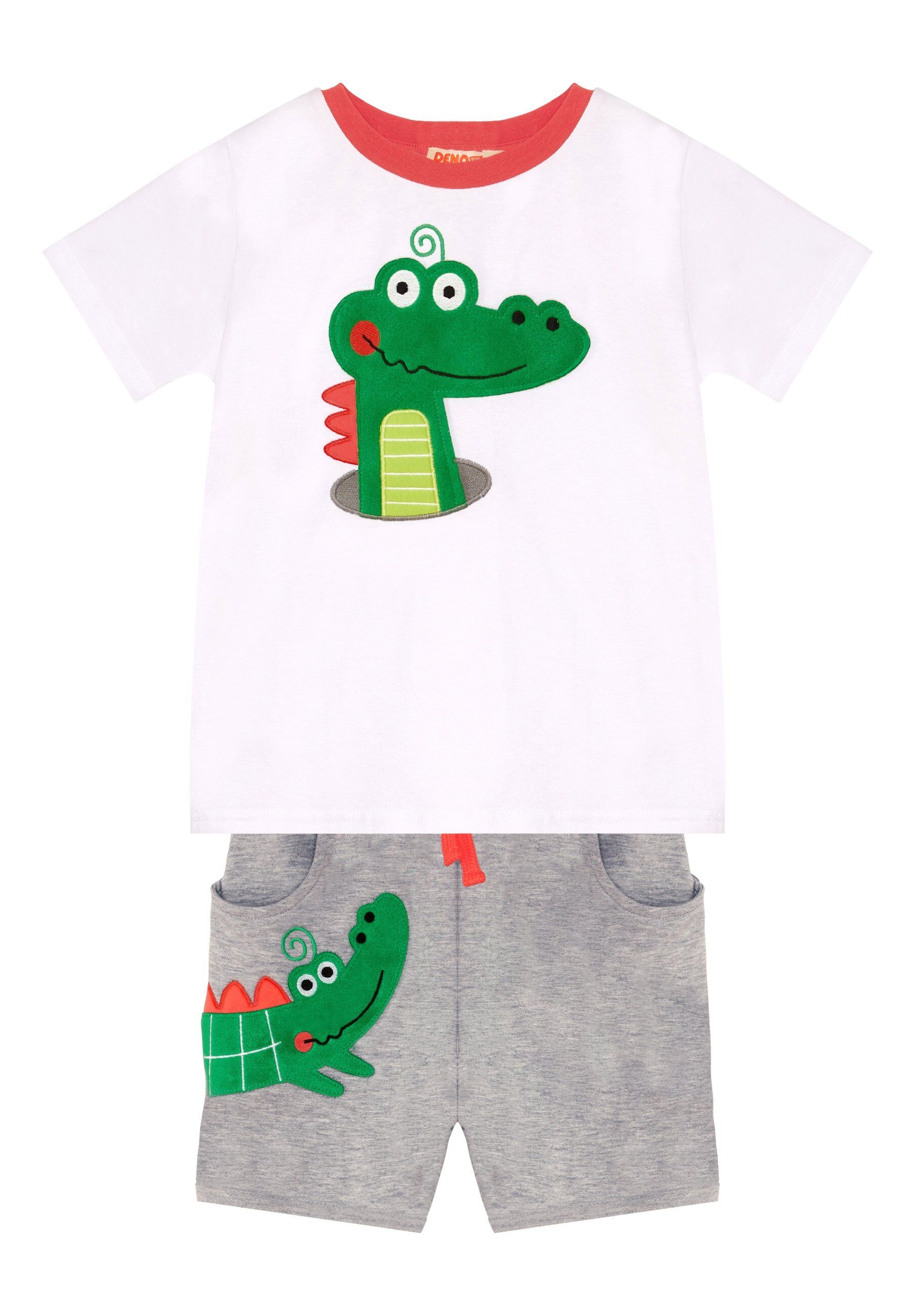 Denokids Hausanzug »Crocodile«, (2 tlg.), mit Krokodil-Applikation