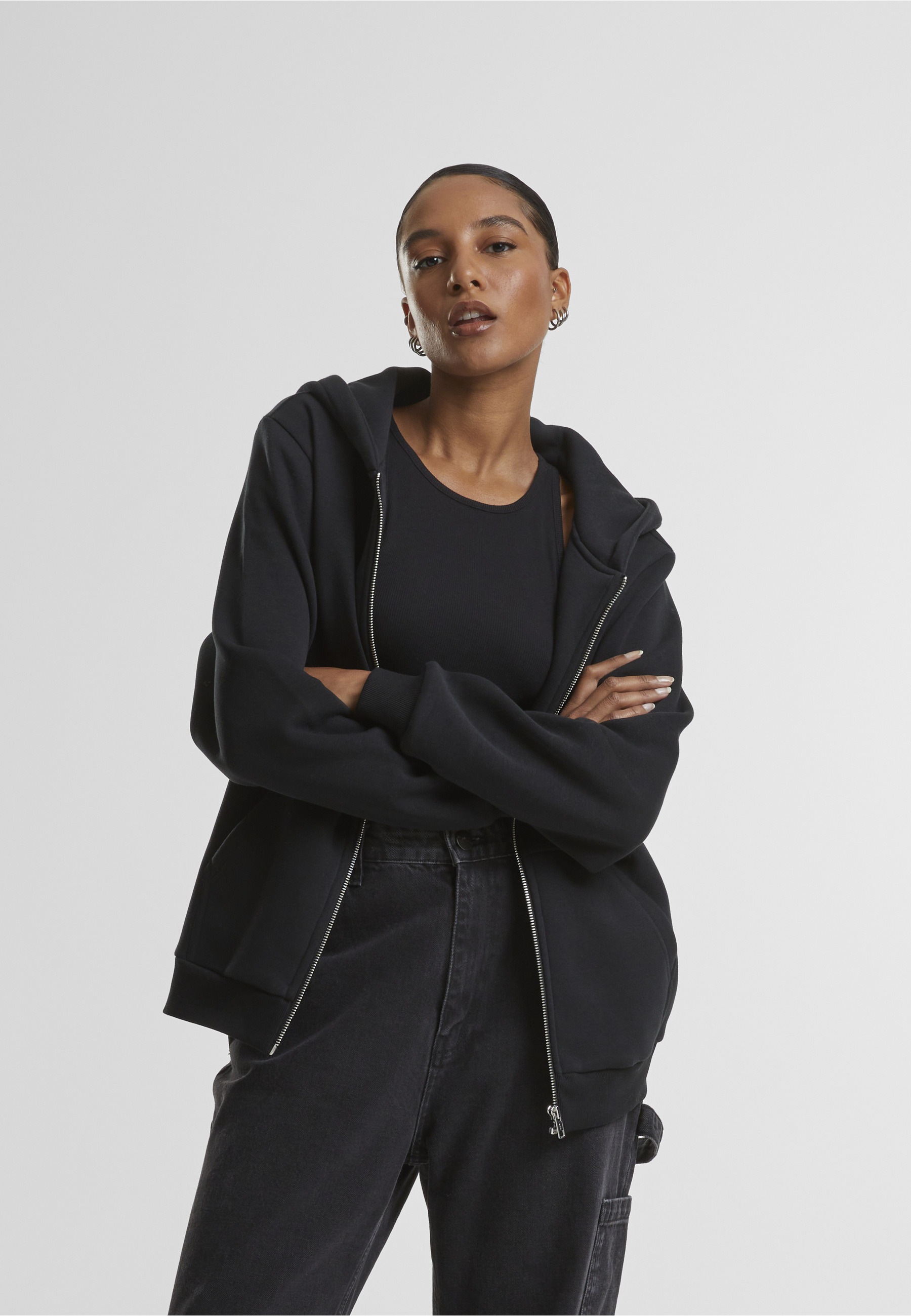 URBAN CLASSICS Cardigan »Urban Classics Ladies Fluffy Zip Cardigan« 1