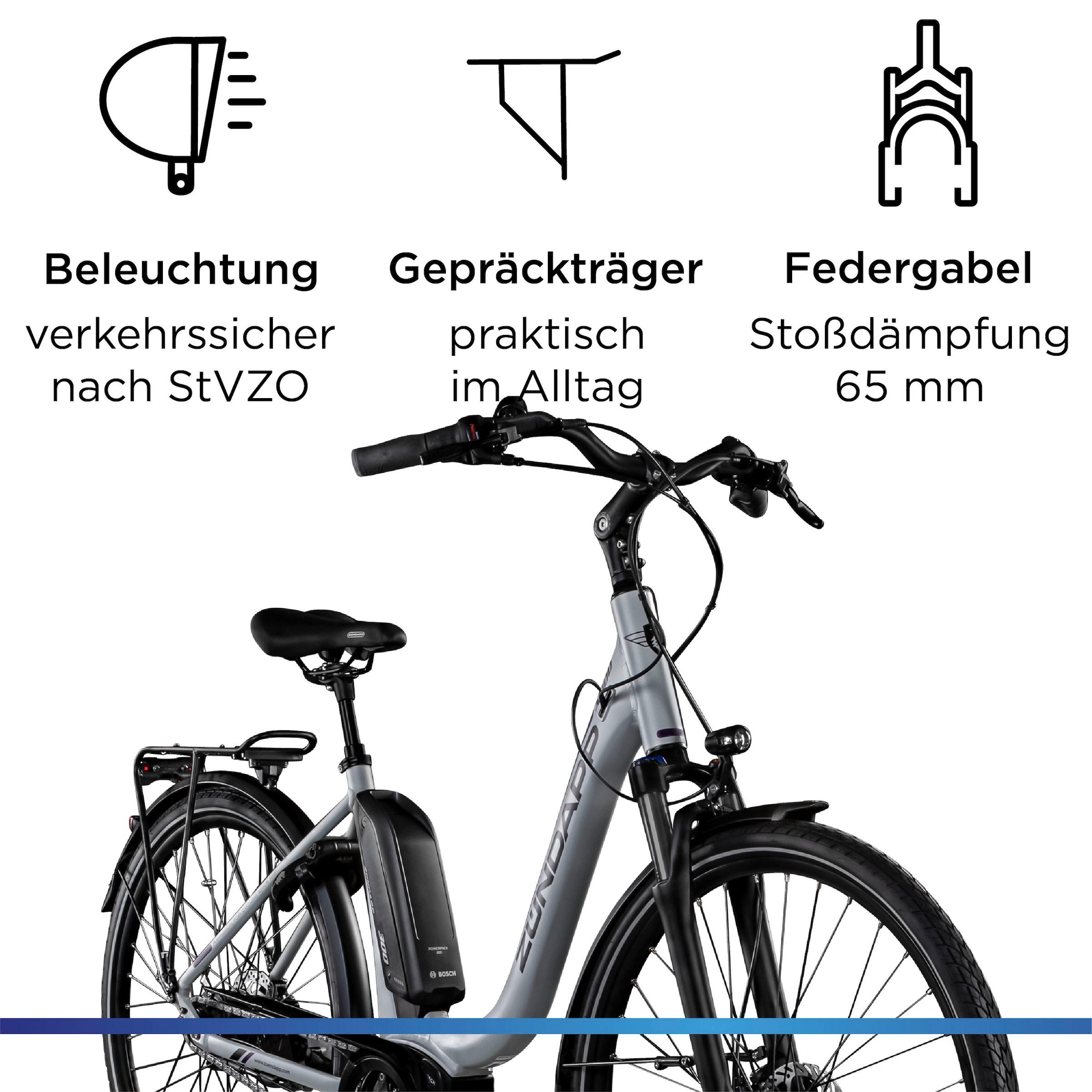 Zündapp »X300« 7 Gang Shimano Nexus Schaltwerk Nabenschaltung Mittelmotor 250 W Pedelec, Elektrofahrrad für Damen u. Herren