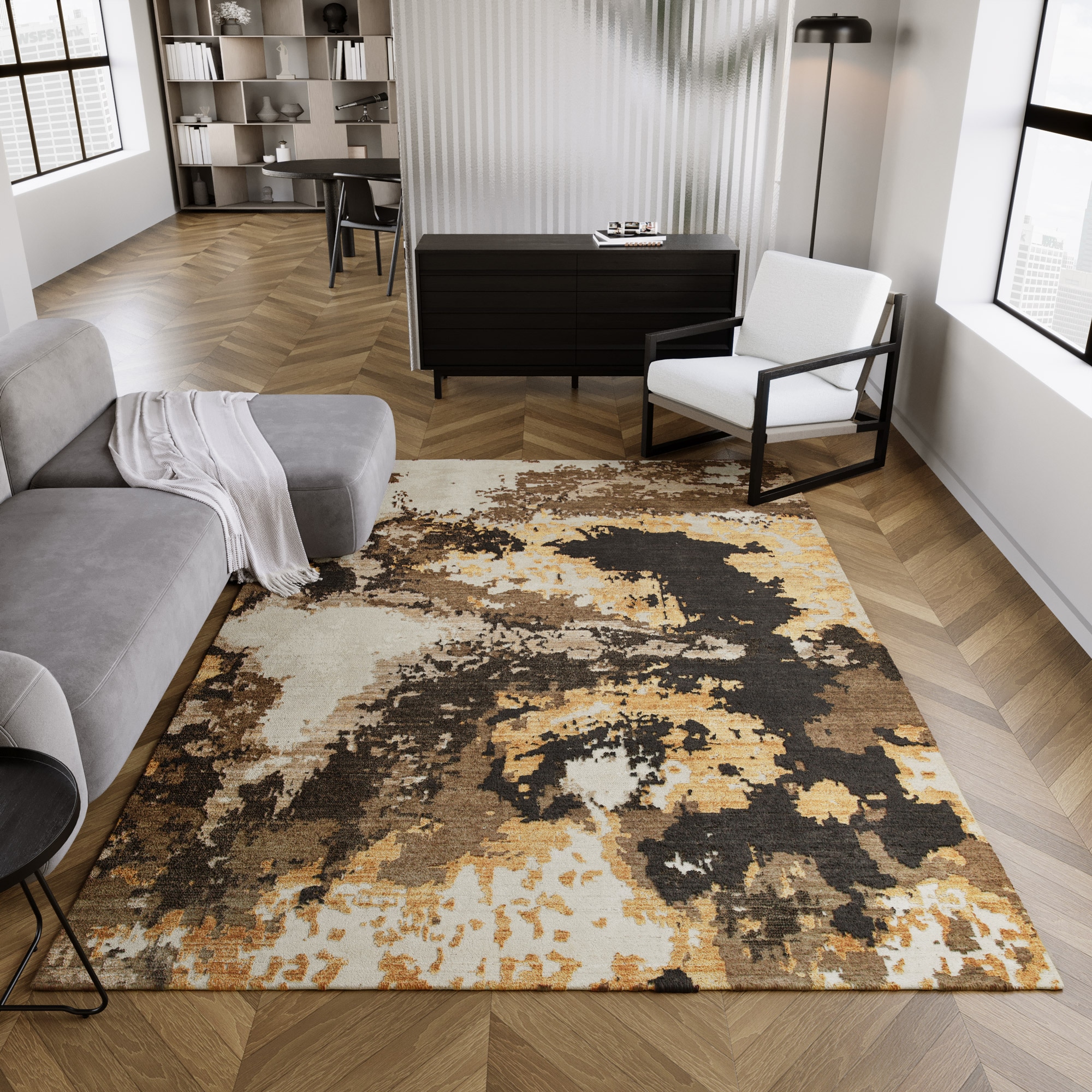 Esprit "Manhattan" rechteckig 6 mm Höhe Wollteppich, kurzflor, Vintage, gewebt, modern, edel, Wohnzimmer