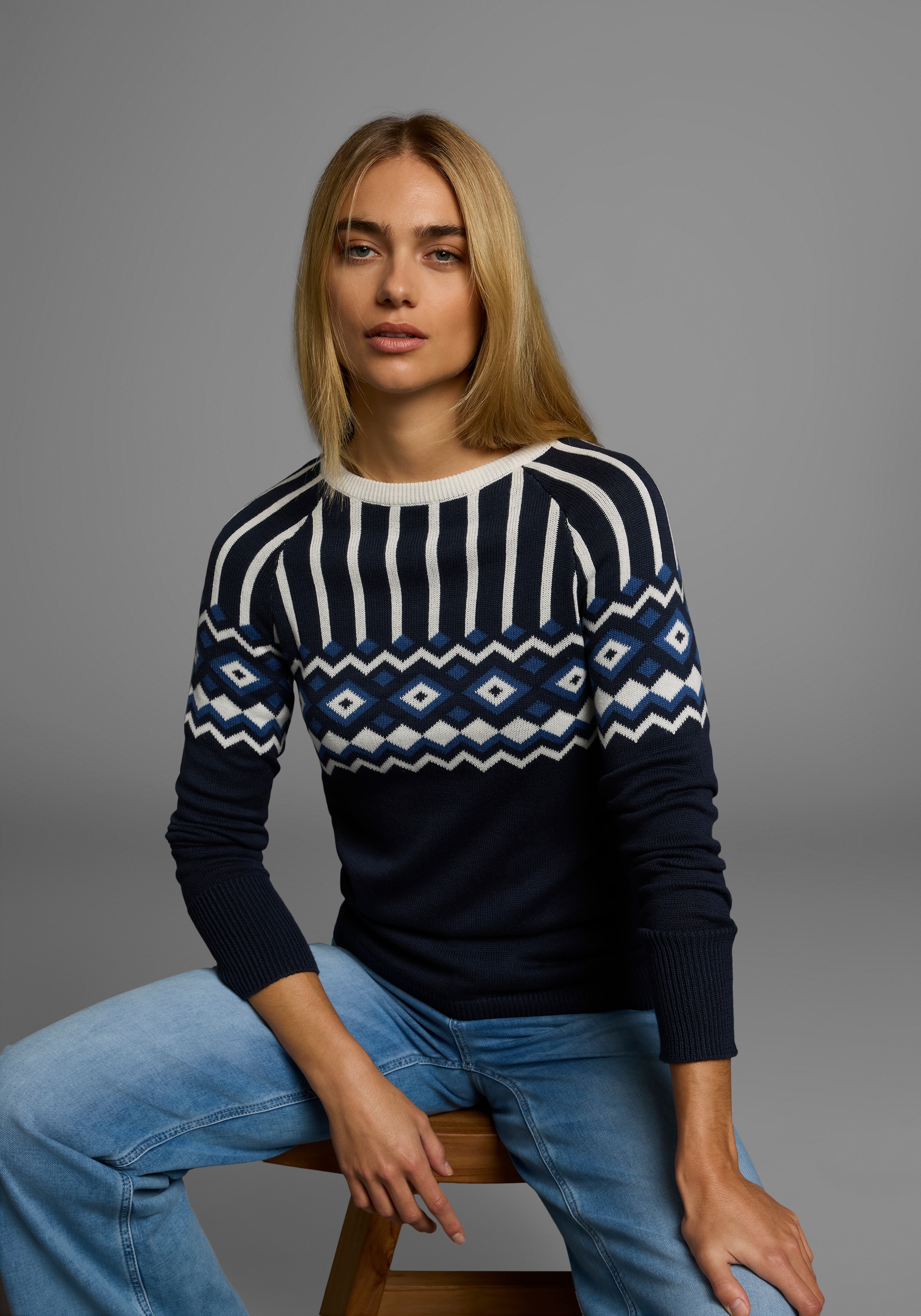 AJC Jacquardpullover, mit Norwegermuster in verschiedenen Farbvarianten