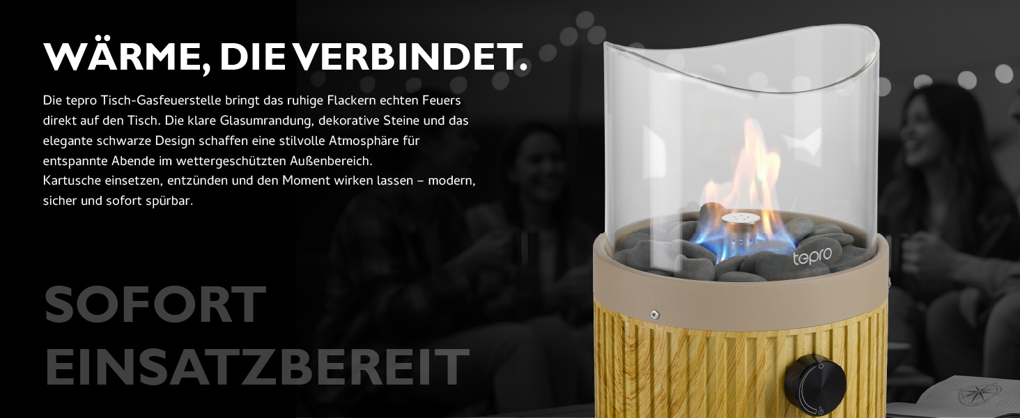 Tepro Feuerstelle »Tisch-Gasfeuerstelle mit Dekosteinen«