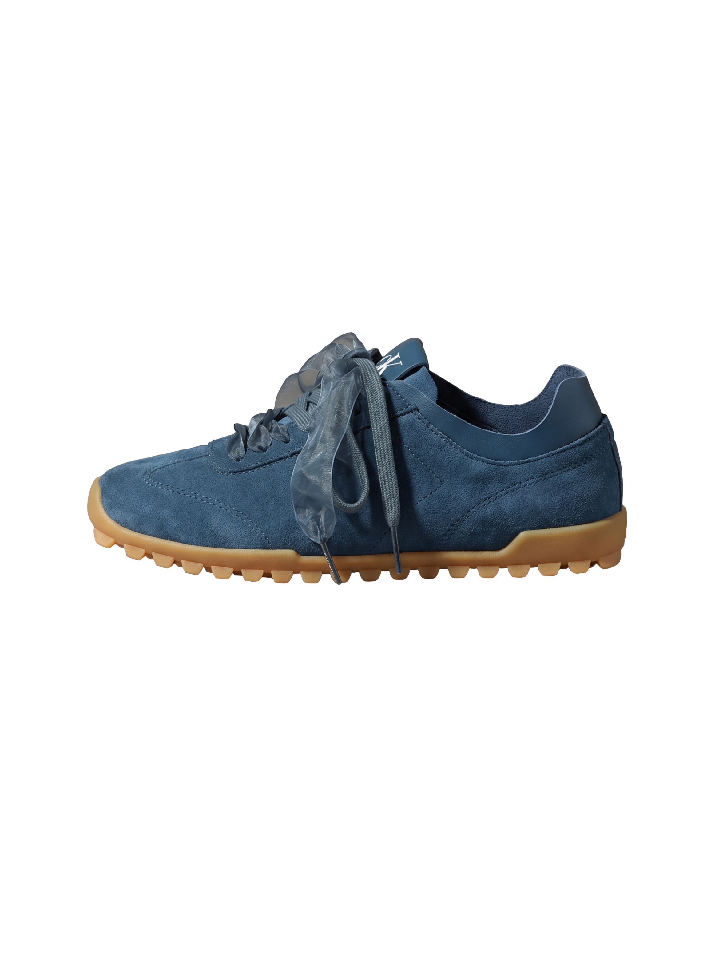 Calvin Klein Sneaker "LOW PROFILE RUN MG SUE DB LACES" Halbschuh, Trendy-Schnürschuh, Freizeitschuh mit CK-Prägung