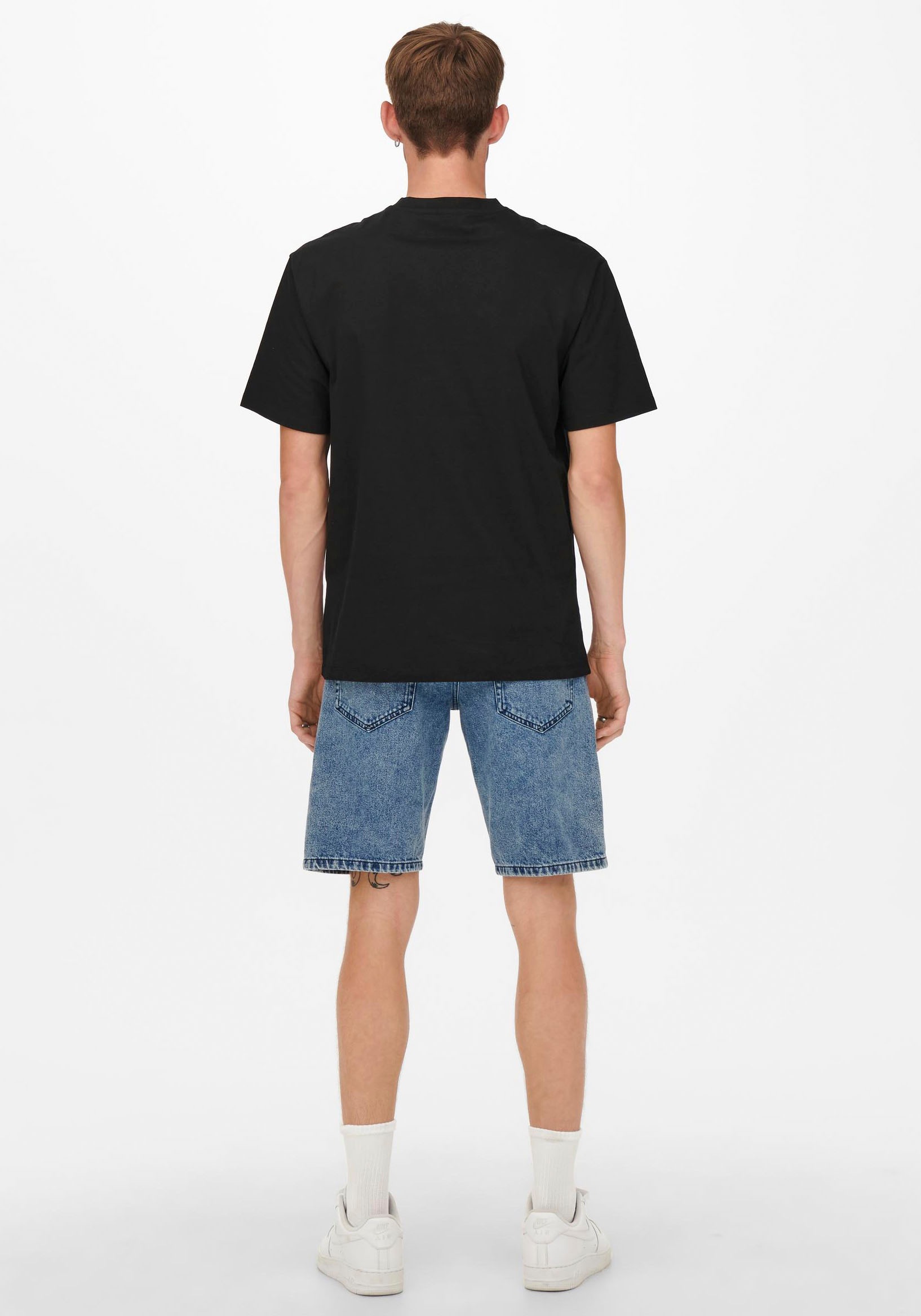 ONLY & SONS T-Shirt - oversize kurzarm Shirt - Basic T-Shirt einfarbig - un günstig online kaufen