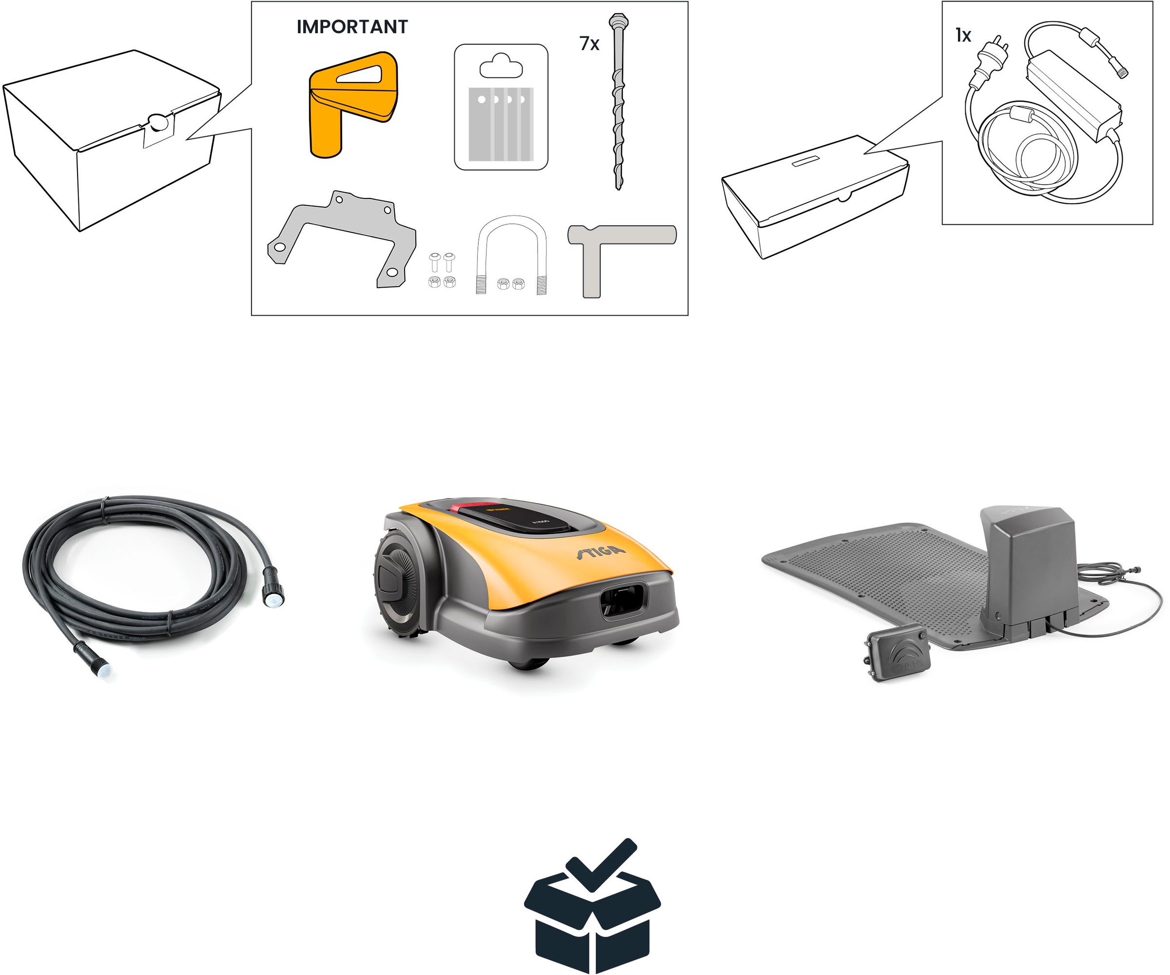 STIGA GARDEN Rasenmähroboter »A 1000«, kabellos, für Rasenflächen bis 1400 m², kostenlose Konnektivität