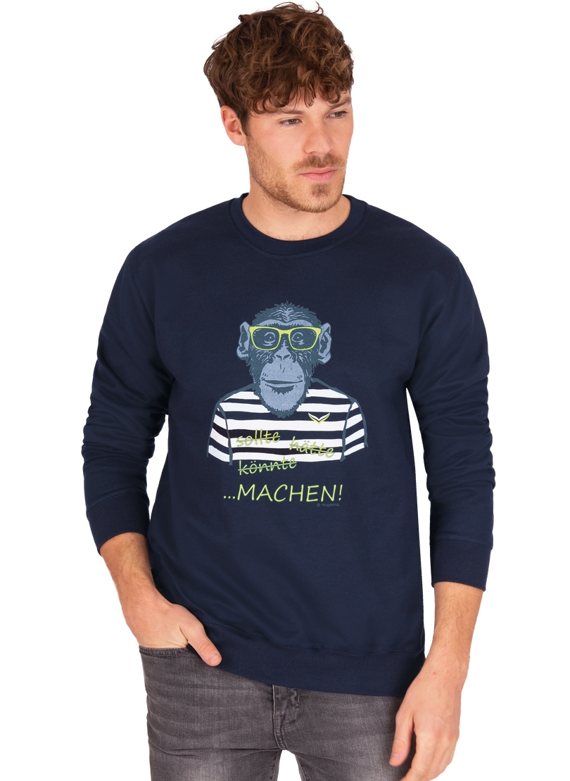 Trigema Sweatshirt "TRIGEMA Sweatshirt mit großem Affen-Druckmotiv"