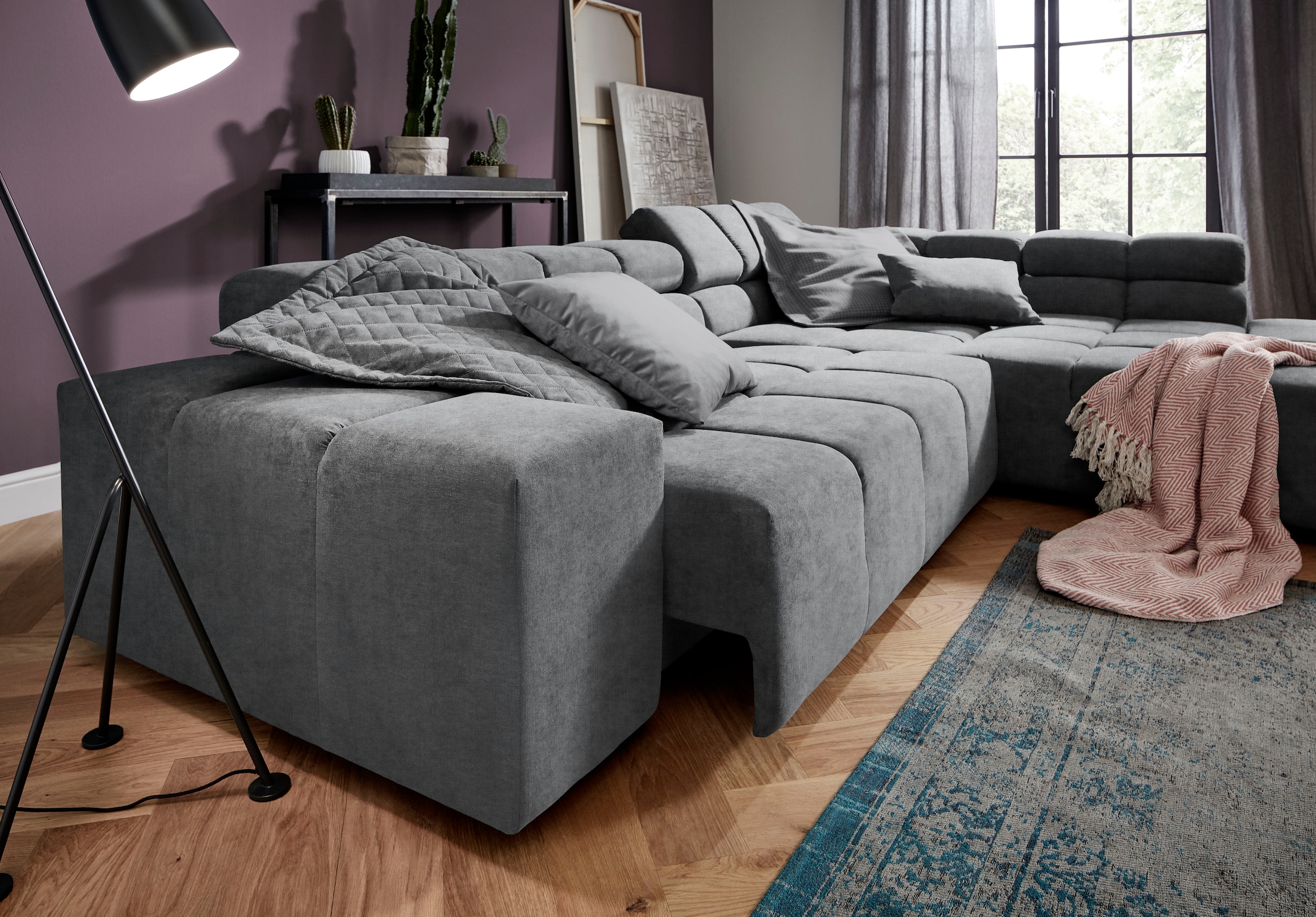 INOSIGN Ecksofa »Ancona incl. Kopfteilverstellung, OTTOs Choice, Breite 319cm, L-Form«, wahlweise motorische Sitztiefenverstellung, auch in Cord + Easy Care