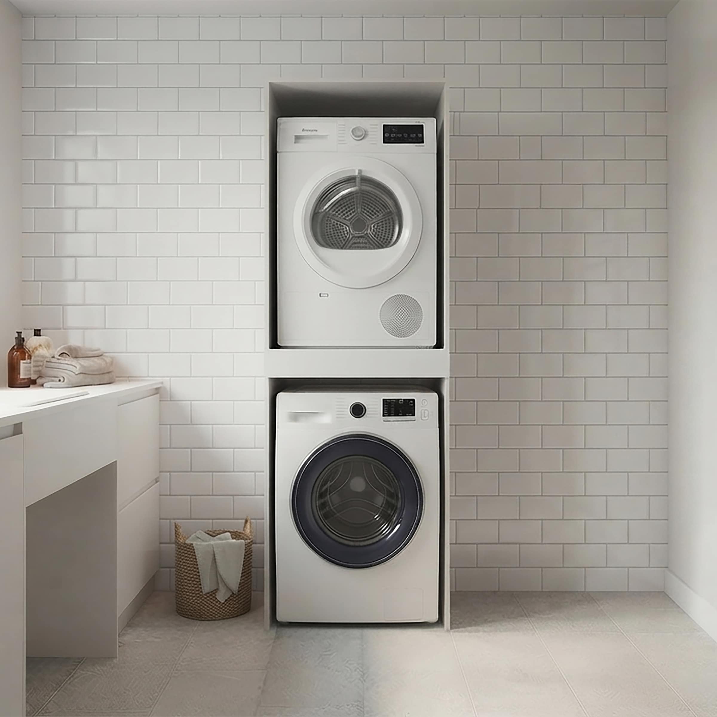 KOCHSTATION Waschmaschinenumbauschrank "KS-Linda" Breite 67 cm, 25mm starke Wände, ausziehbare Ablage
